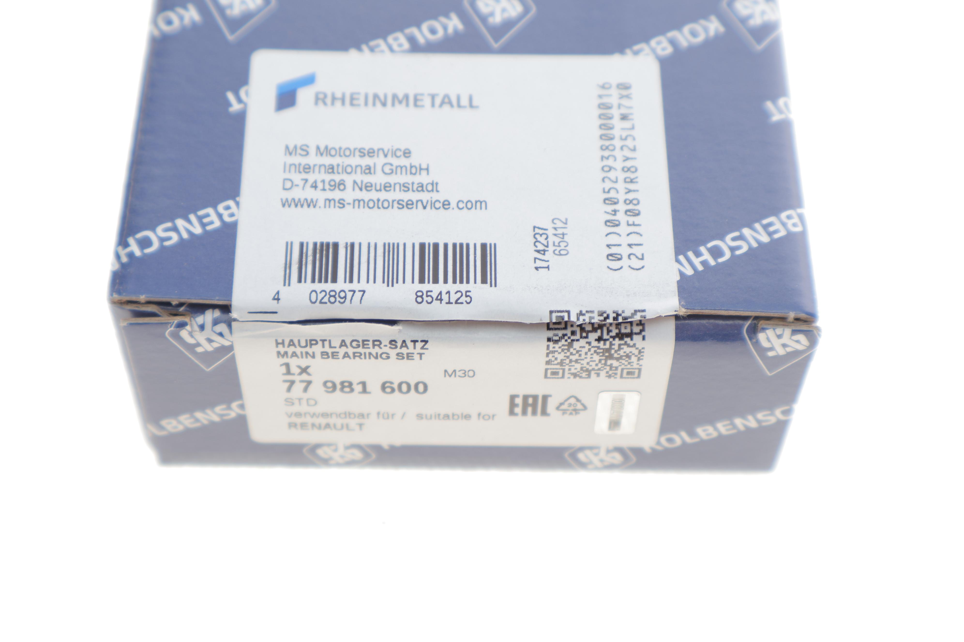 Вкладиші корінні Renault Master/Trafic 2.2-2.5DCI 98- (STD)