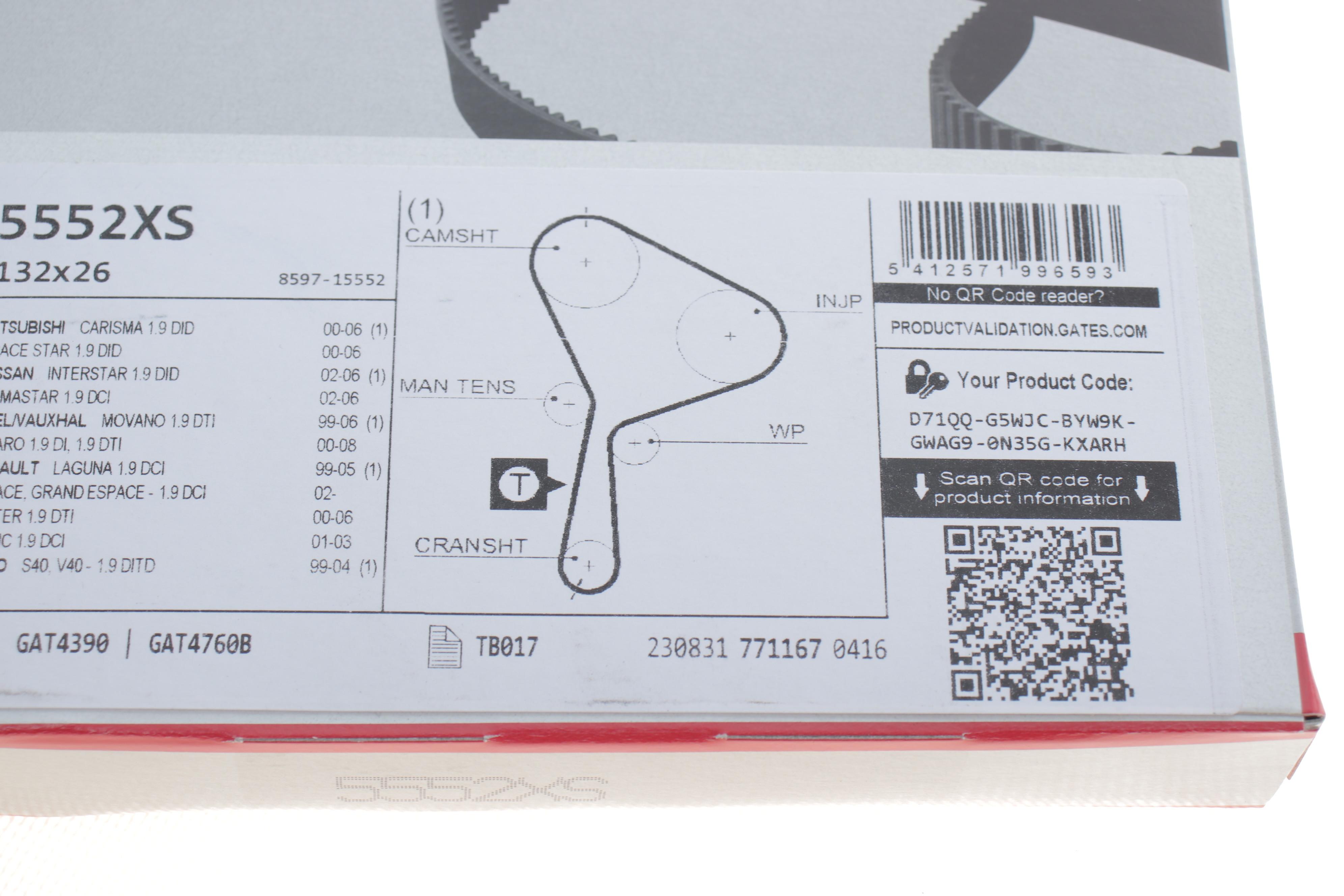 Ремінь ГРМ Renault Trafic/Opel Vivaro 1.9dCi 01-