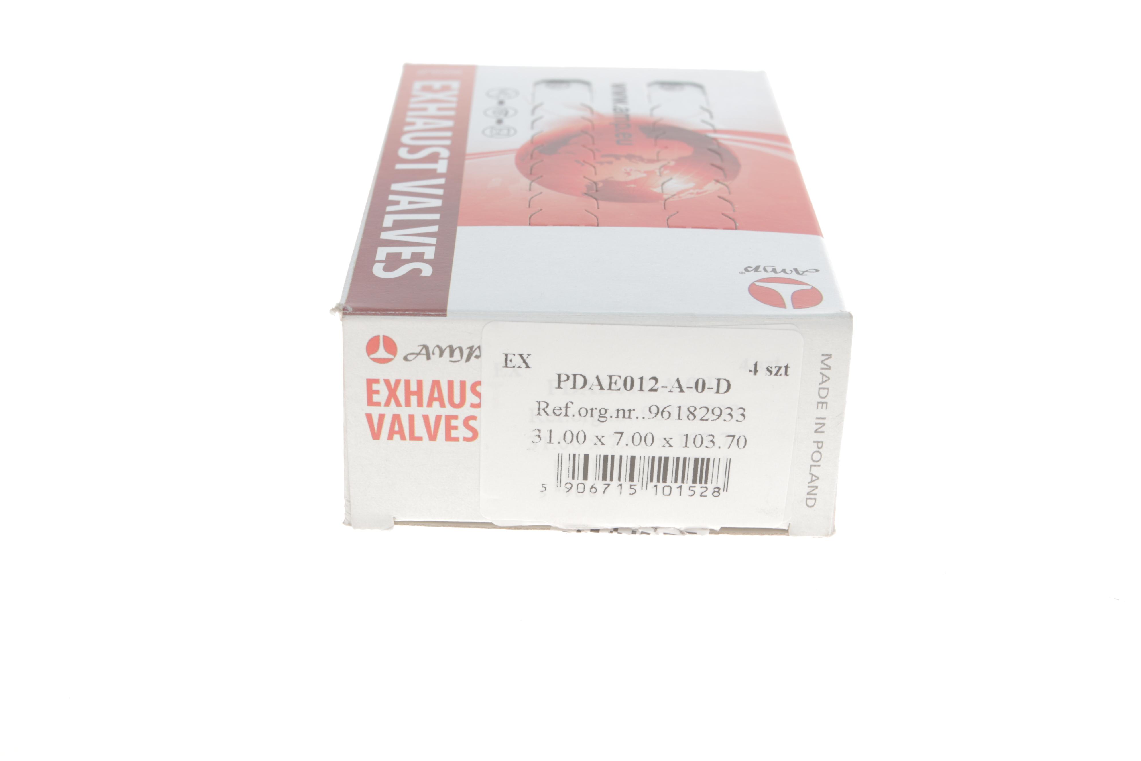 Клапан (випуск) Daewoo Lanos 1.4i/1.5i 97- (31x7x103.7) (вальцювання)