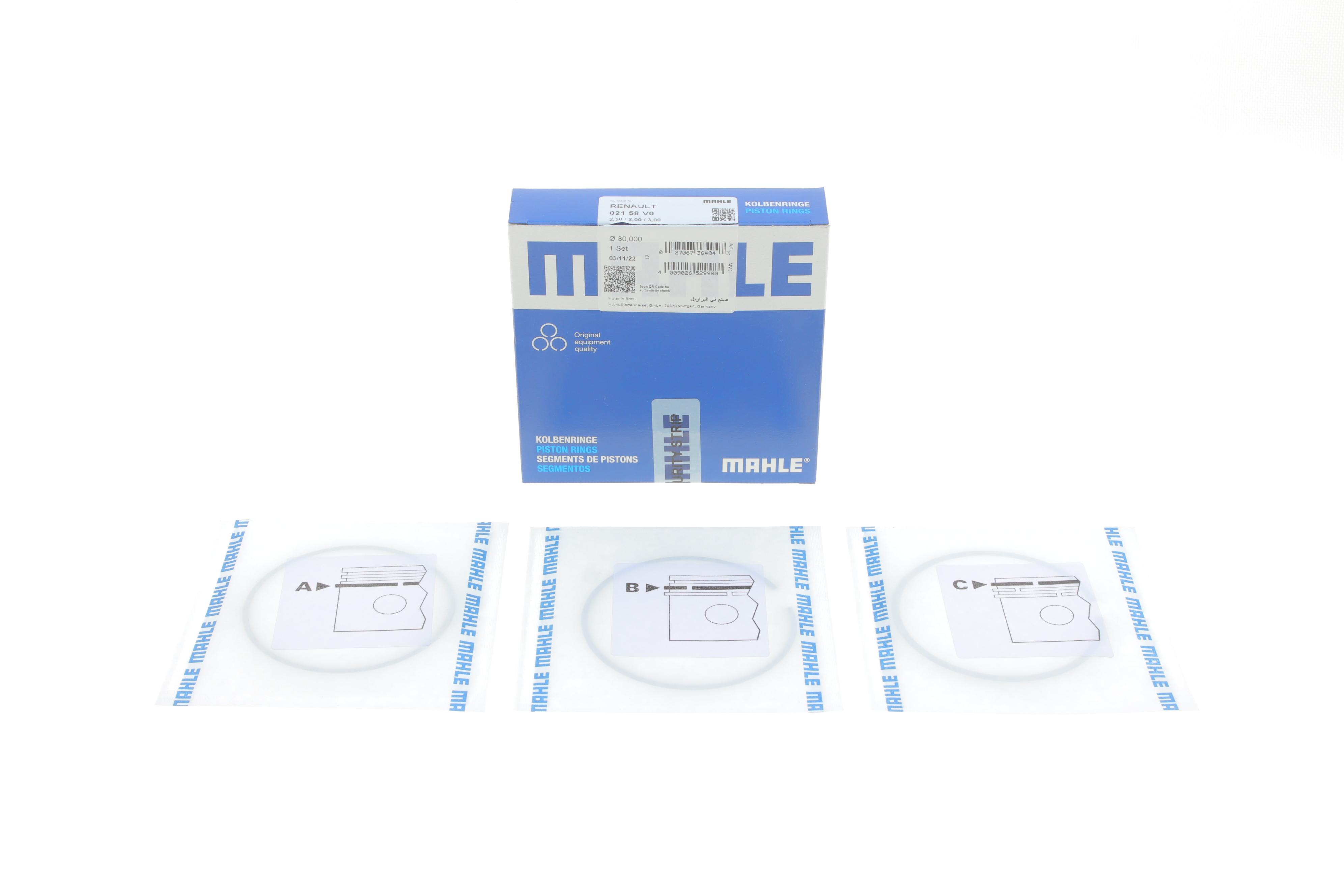 Кільця поршневі Renault Kangoo/Master/Trafic/Opel Movano/Vivaro 1.9dci 01- (80.00mm/STD) (2.5-2-3)