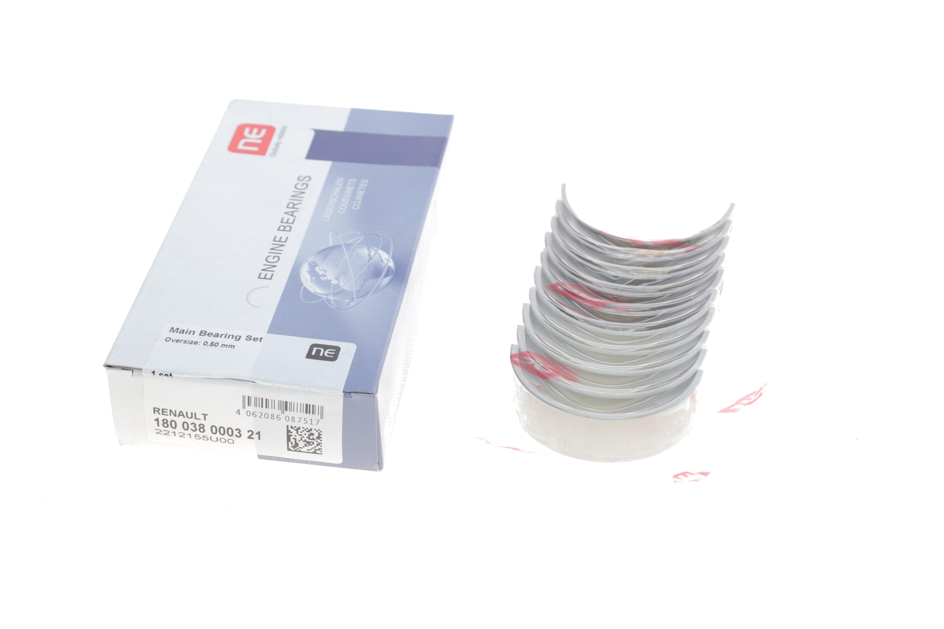 Вкладиші корінні Renault Master/Trafic 1.9dCi 01- (+0.50) = 6038025000