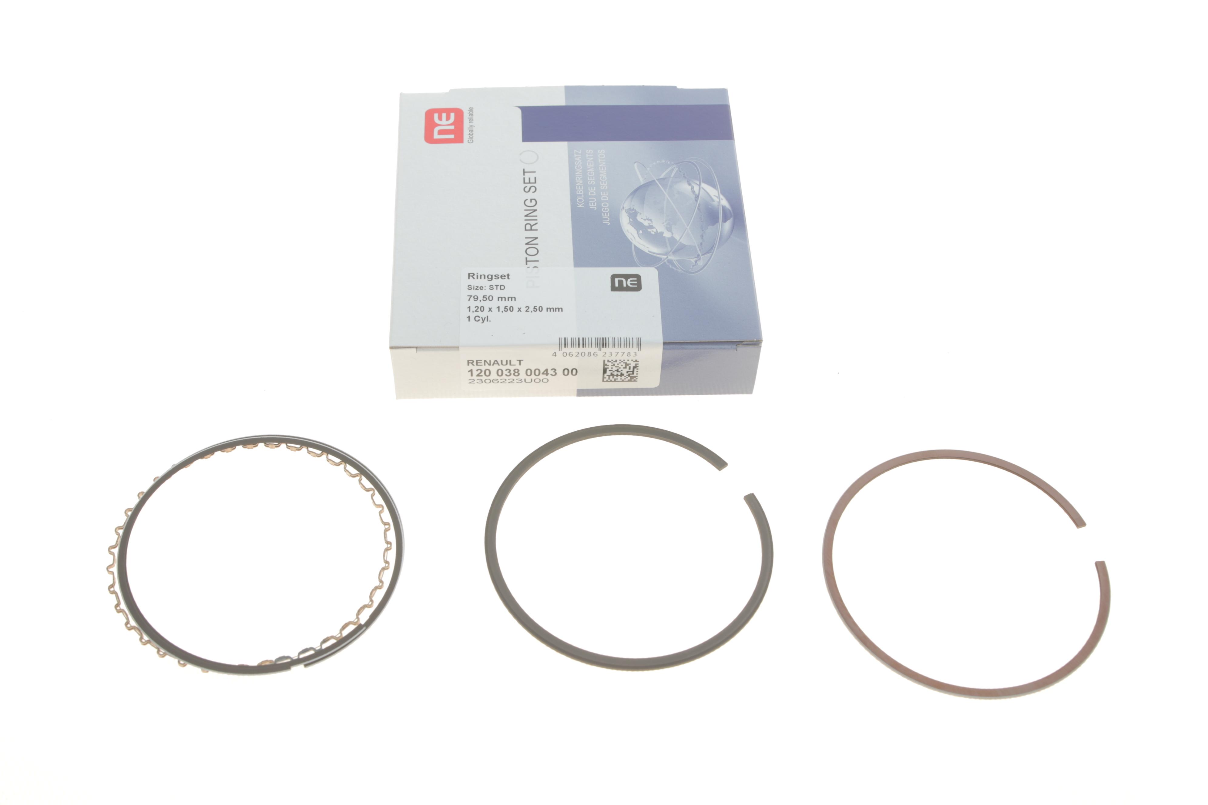 Кільця поршневі Renault Megane 1.4/1.6 16V 96- (79.50mm/STD) (1.2-1.5-2.5)