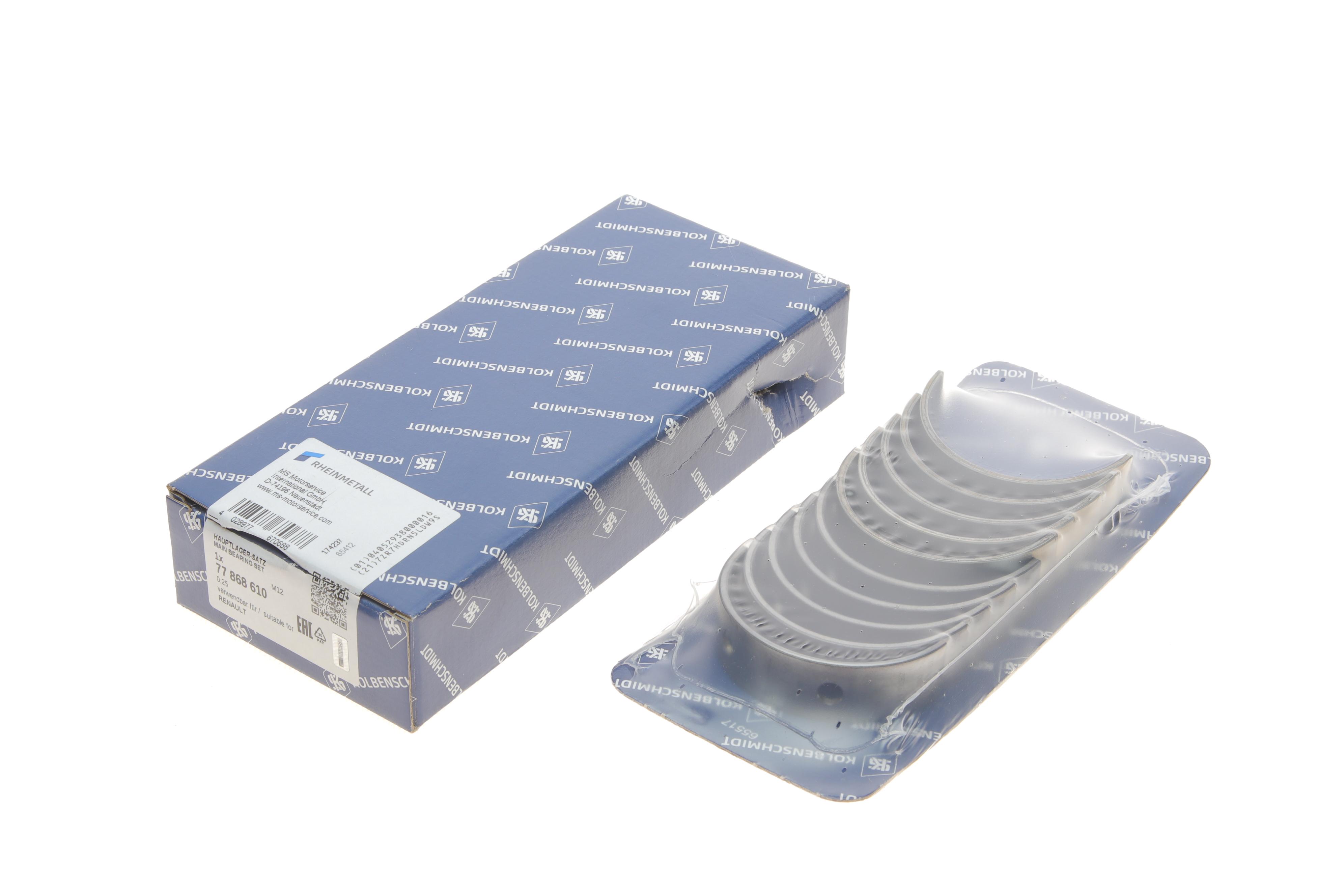 Вкладиші корінні Renault Trafic 2.0dCi (+0.25)