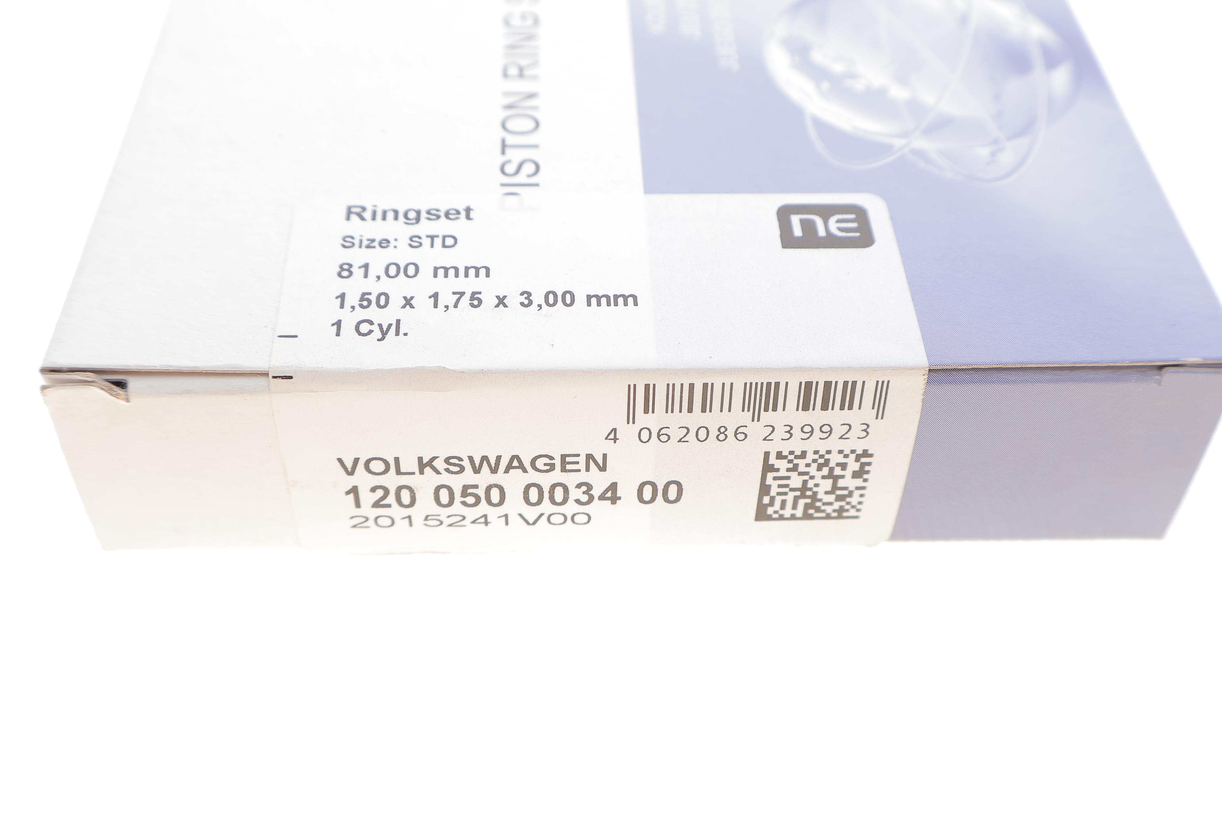 Кільця поршневі Audi 80/100/VW Passat 1.8-2.7 83- (81.00mm/STD) 1.5-1.75-3.0 = 8950370000