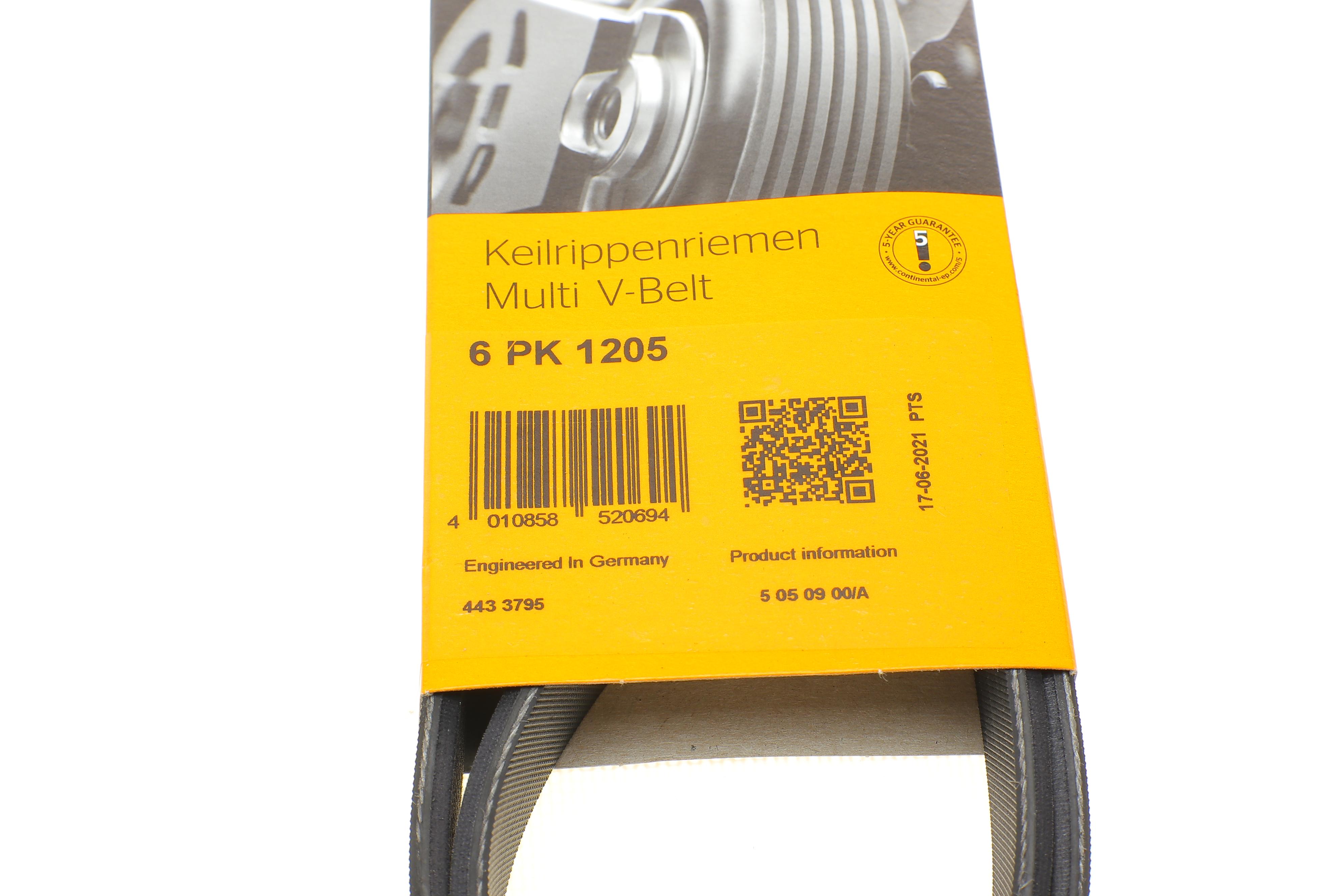 Ремінь генератора Peugeot Partner 1.6 VTi 08- (-AC)/Renault Kangoo/Scenic 1.5dCi/1.6 13- (+AC)