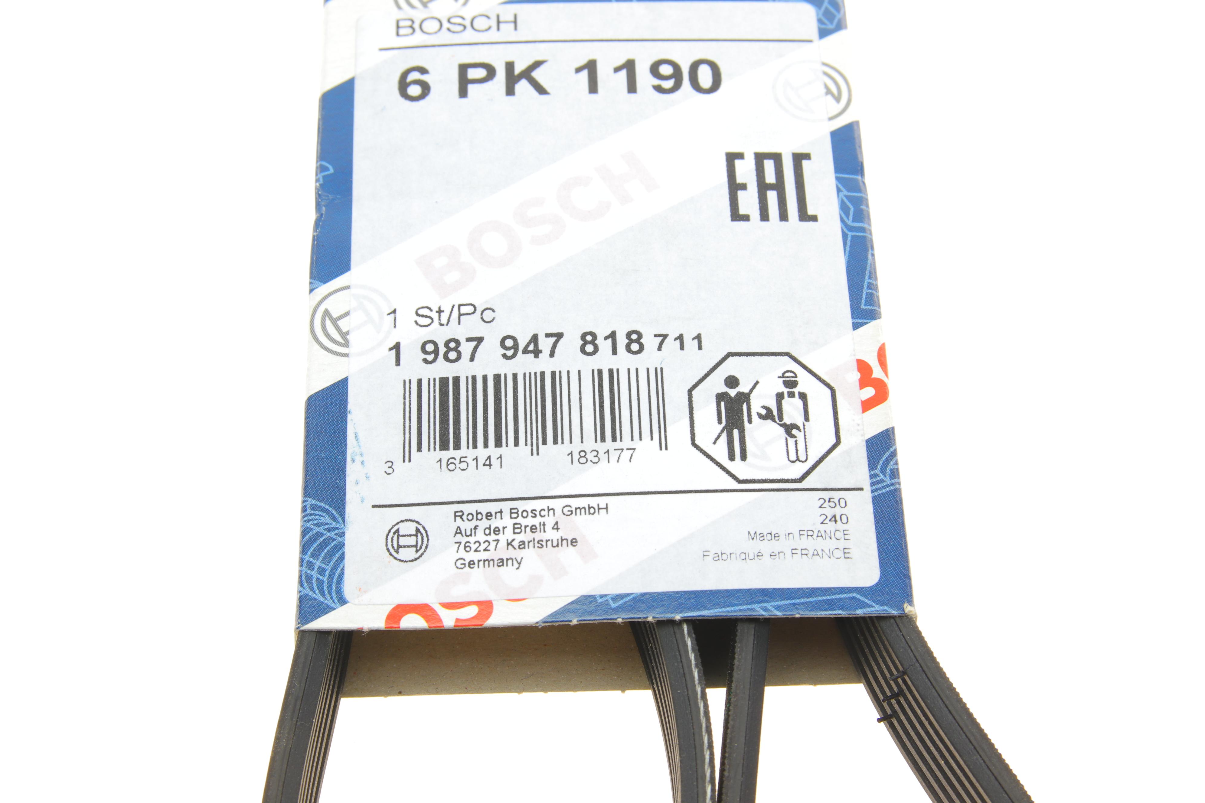 Ремінь генератора Renault Kangoo 1.9D 97-/Mazda 3/6/CX-5 2.2D 12-/Fiat Scudo 2.0 00-06 (6PK1190)