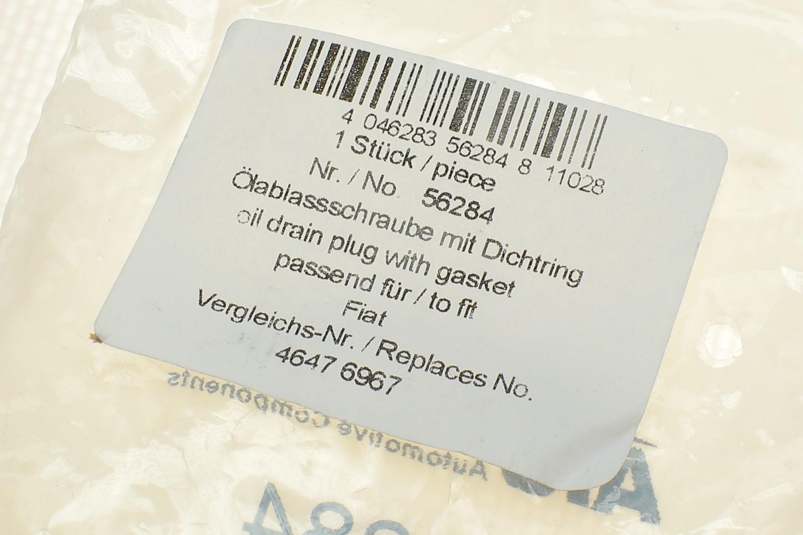 Болт зливу оливи + шайба Fiat Doblo 1.9 JTD 01- (M18x1, 5)