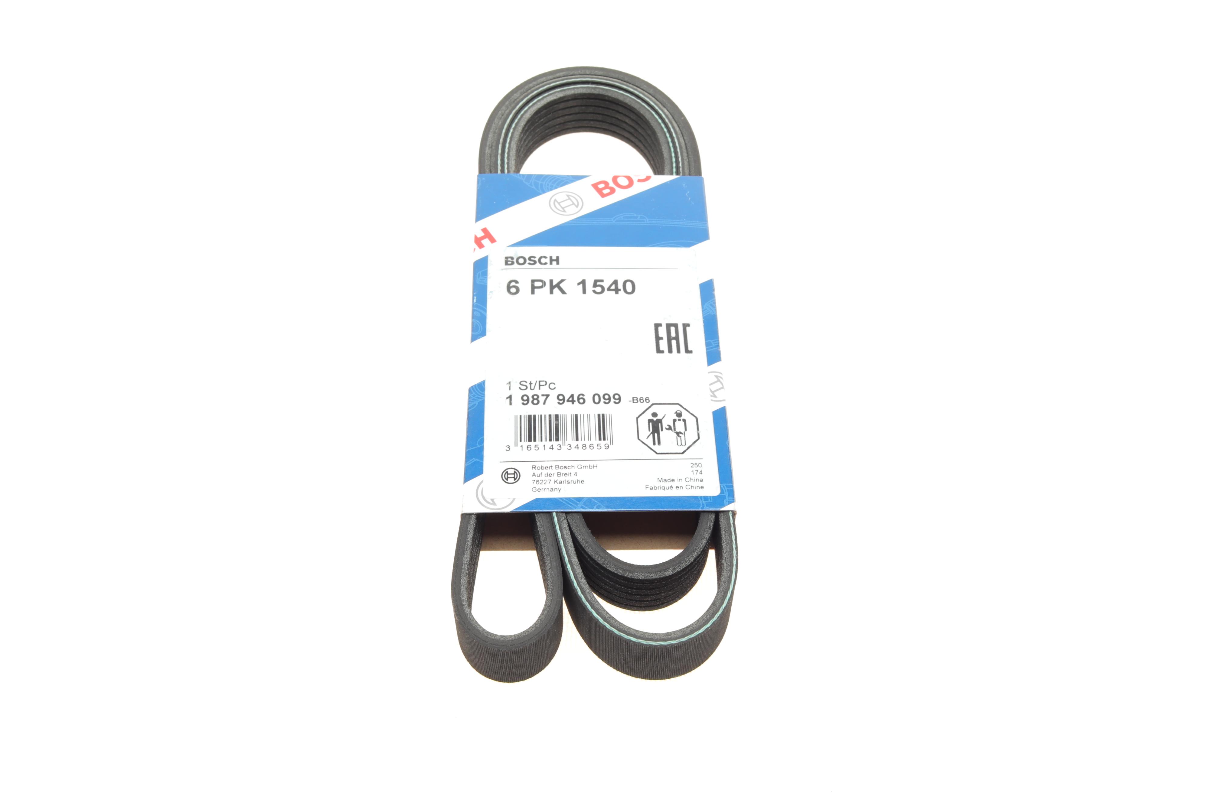 Ремінь генератора поліклиновий VW Golf/BMW/Ford/Opel (6PK1540)