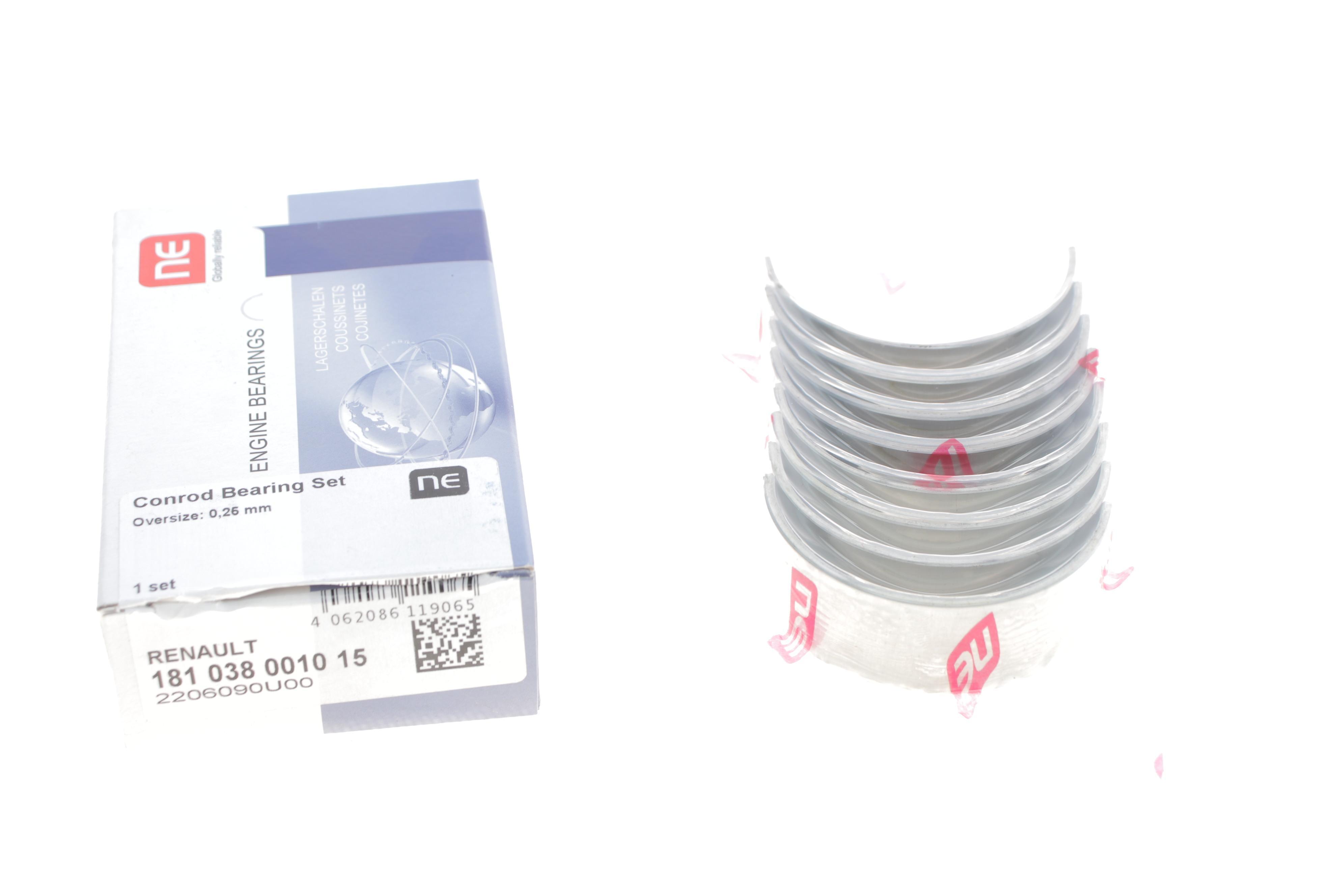 Вкладиші шатунні Renault Master/Trafic 2.2/2.5dCi 01- (+0.25) = 6138592500