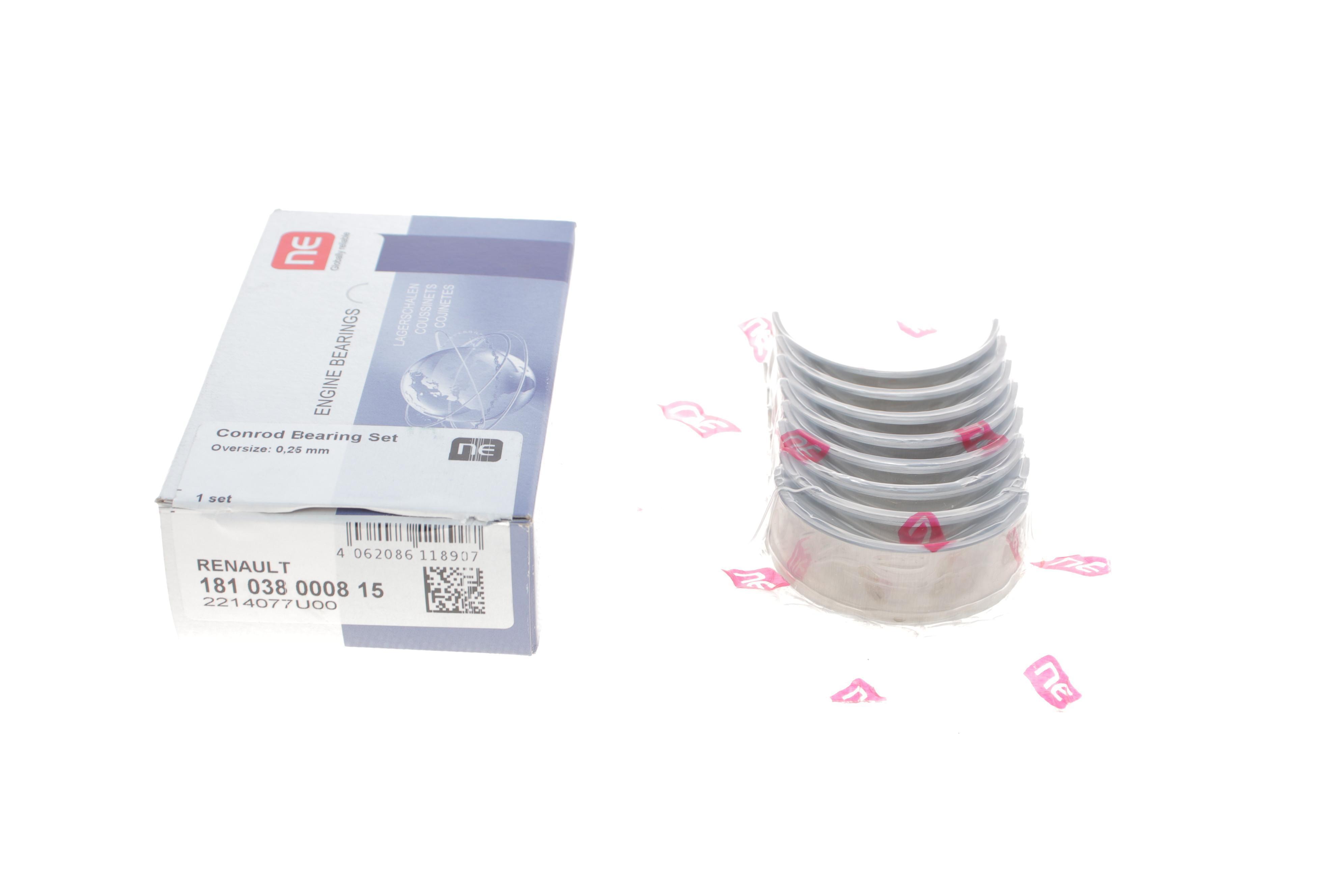 Вкладиші шатунні Renault 1.2/1.3/1.4i/1.6i (+0.25) = 6138572500