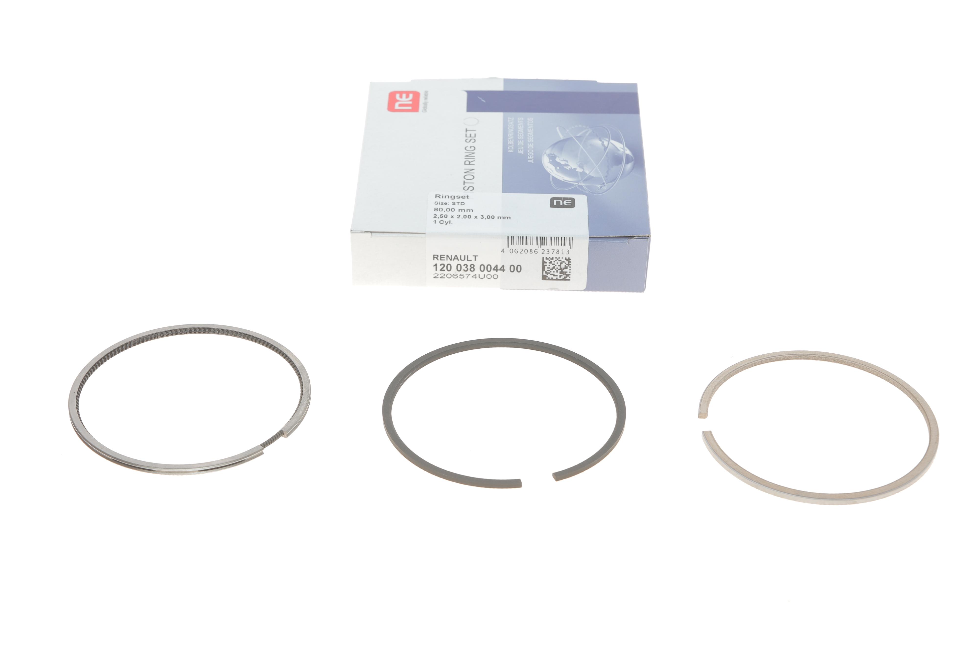 Кільця поршневі Renault Trafic 1.9dCi (80.00mm/STD) (2.5-2-3) = 8938430000
