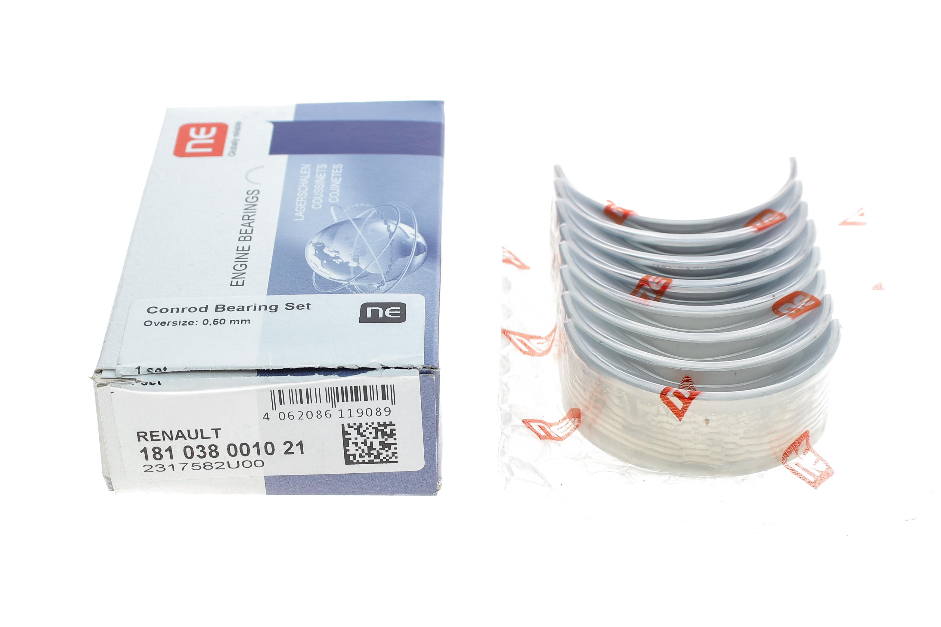 Вкладиші шатунні Renault Master/Trafic 2.2/2.5dCi 01- (+0.5) = 6138595000