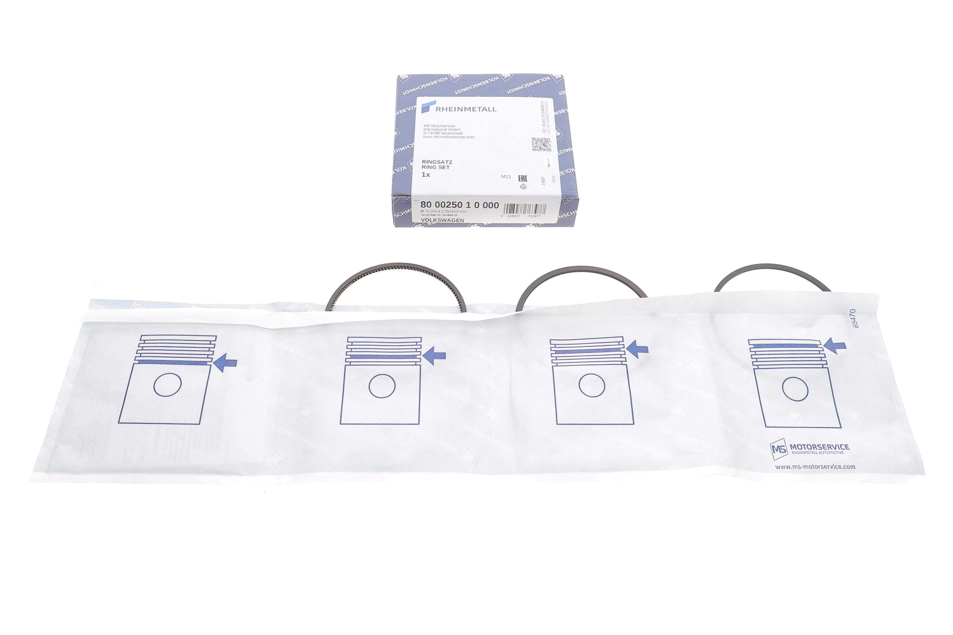 Кільця поршневі VW Polo/Golf II/Jetta II 1.0/1.3i 82-94 (75.00mm/STD)