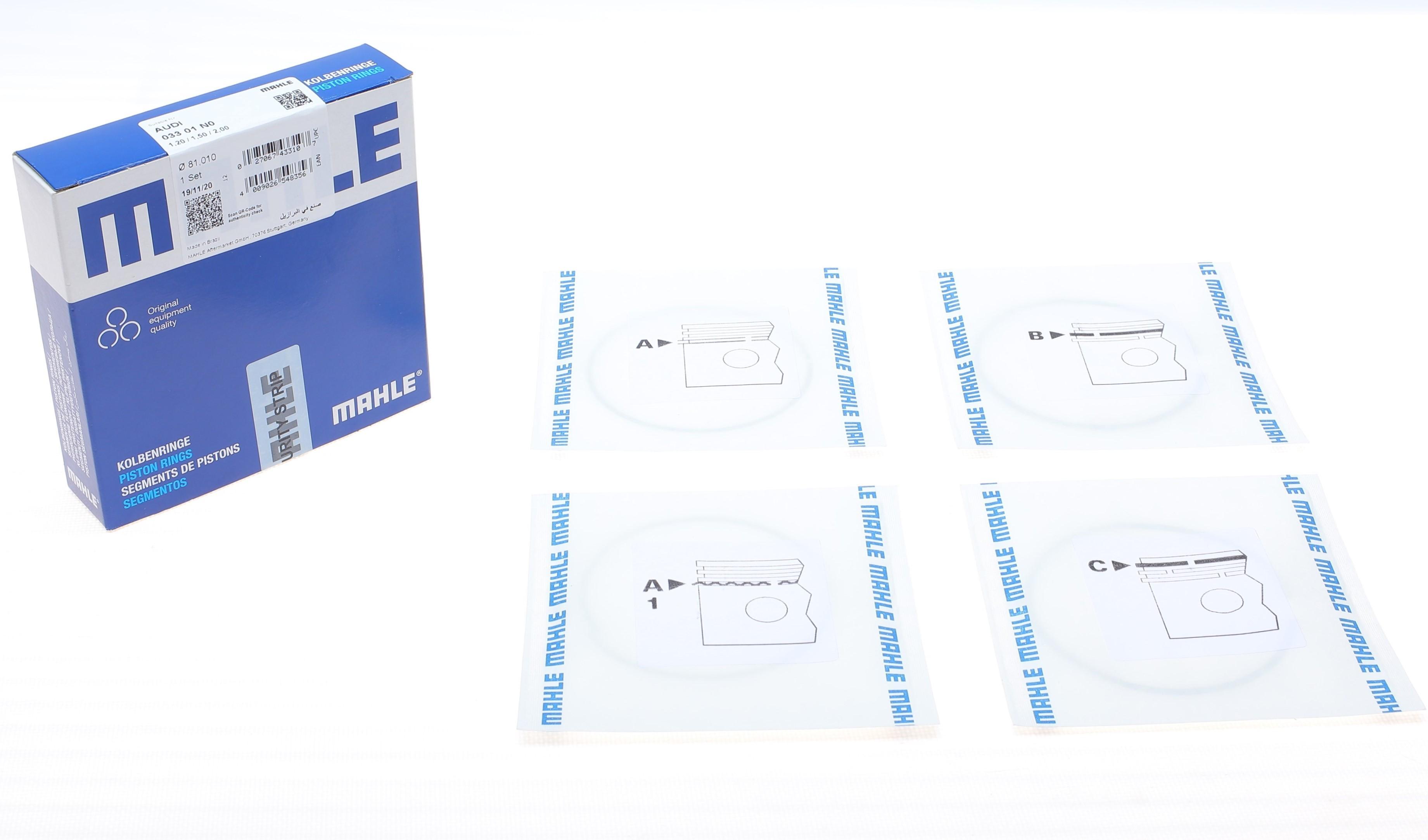 Кільця поршневі VW Golf/Passat/Bora 1.6i (74kW) 98-05 (81.01mm/STD) (1.2-1.5-2)