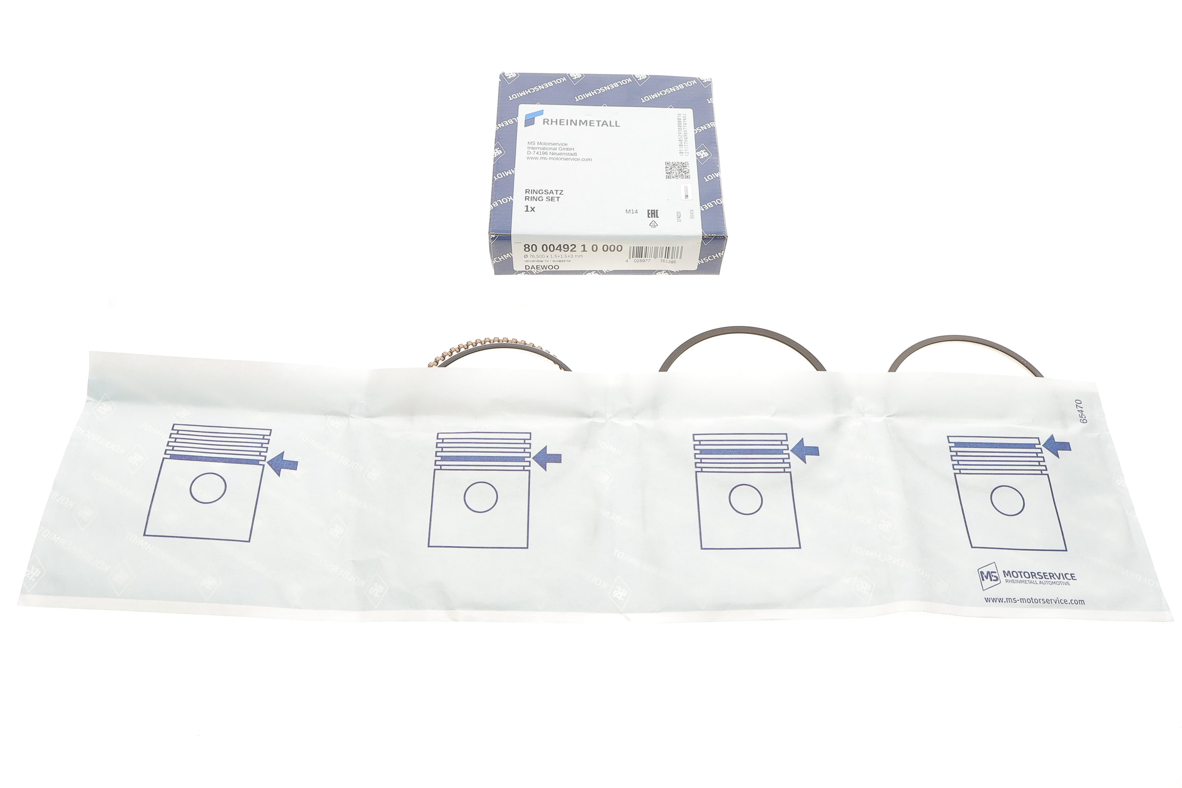 Кільця поршневі Daewoo Lanos 1.4/1.5i 97-01 (76.50mm/STD)