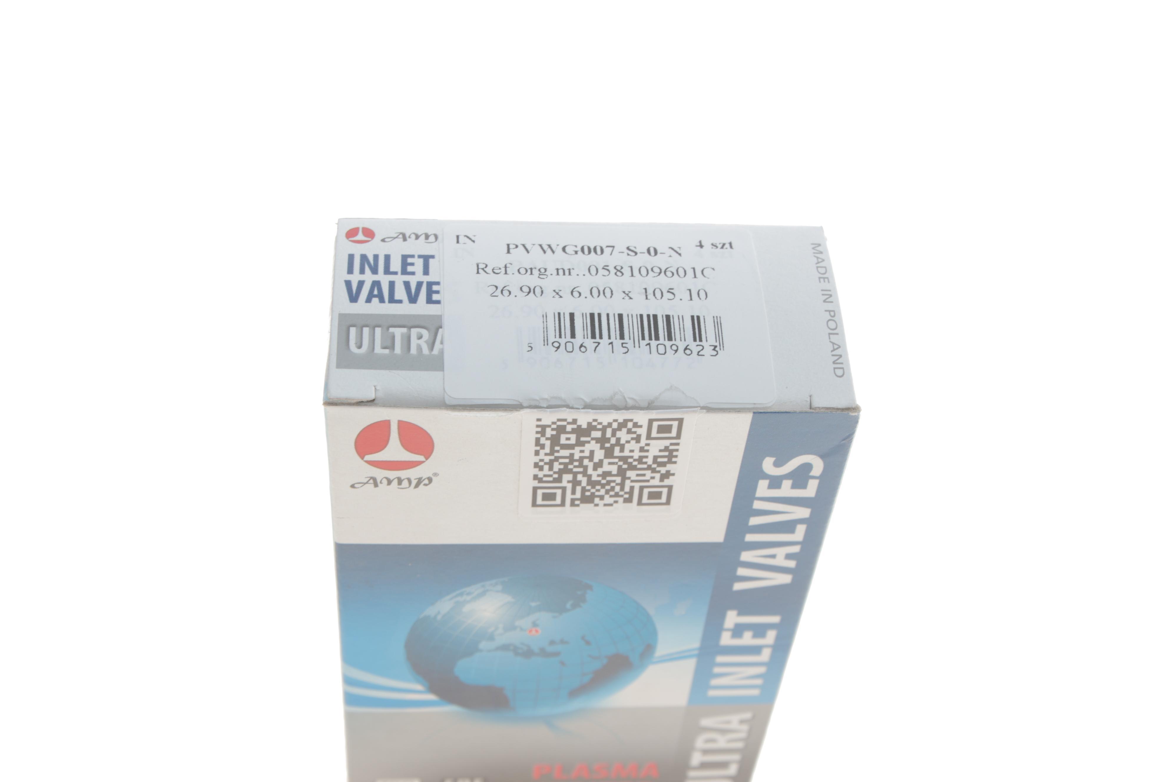 Клапан (впуск) Audi A4/A6/Skoda Octavia/Superb/VW Golf/Passat 1.8-3.0 -10 (27x6x105) (азотовані)