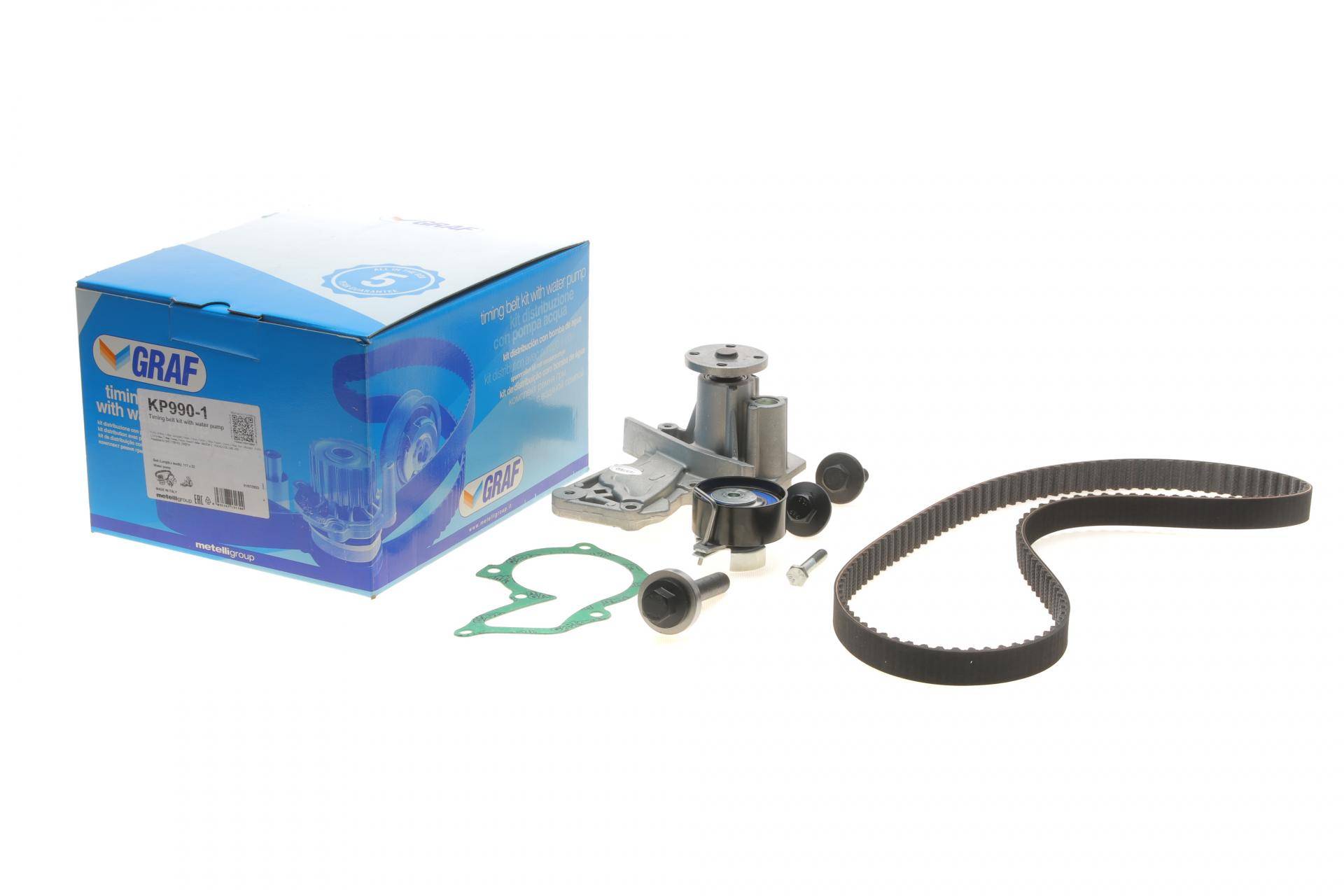 Комплект ГРМ + помпа Ford C-Max/Fiesta/Focus/Mondeo 1.25/1.4/1.6 05-/Volvo 1.6 07-12 (117x22)(PA990)