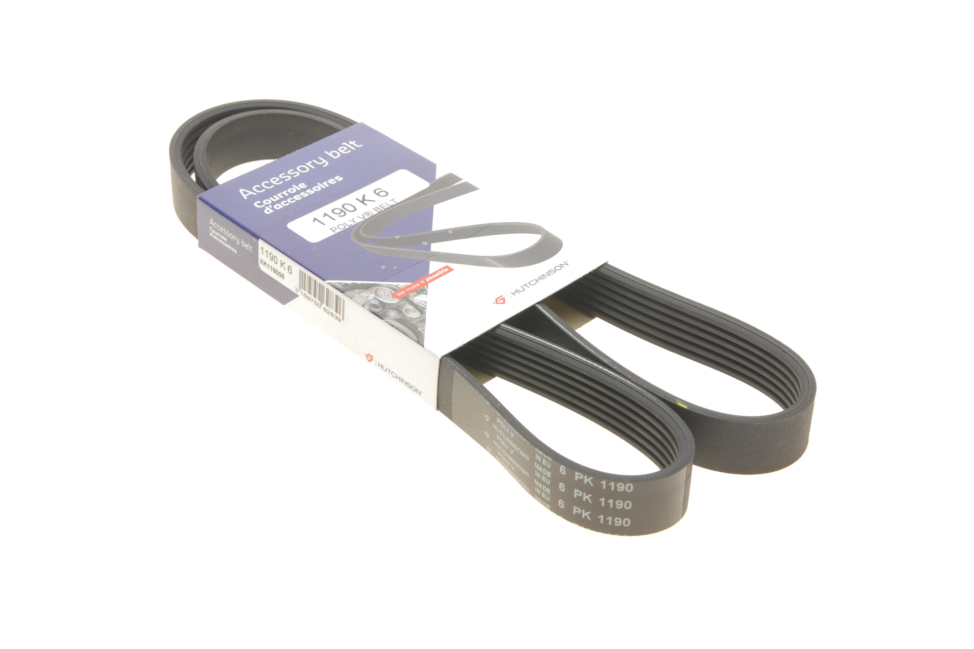 Ремінь генератора Citroen Jumpy /Fiat Scudo/Peugeot Expert 2.0 i/ Renault Kangoo 1.9D 97- (6PK1190)