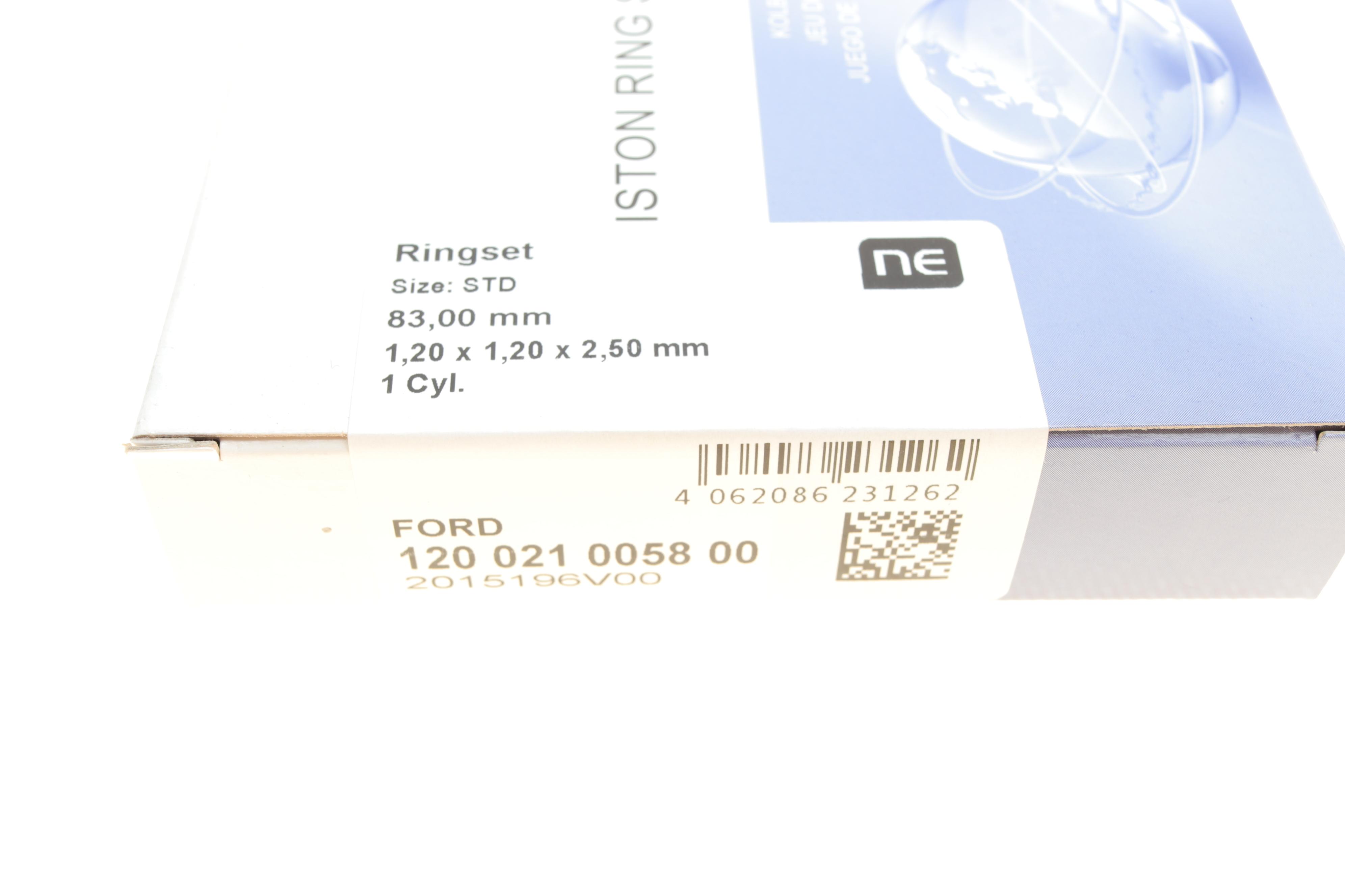 Кільця поршневі Ford Focus 1.8i 04-12/Mondeo 1.8i 00-07 (83.01mm/STD) (1.2-1.2-2.5) = 8921620000