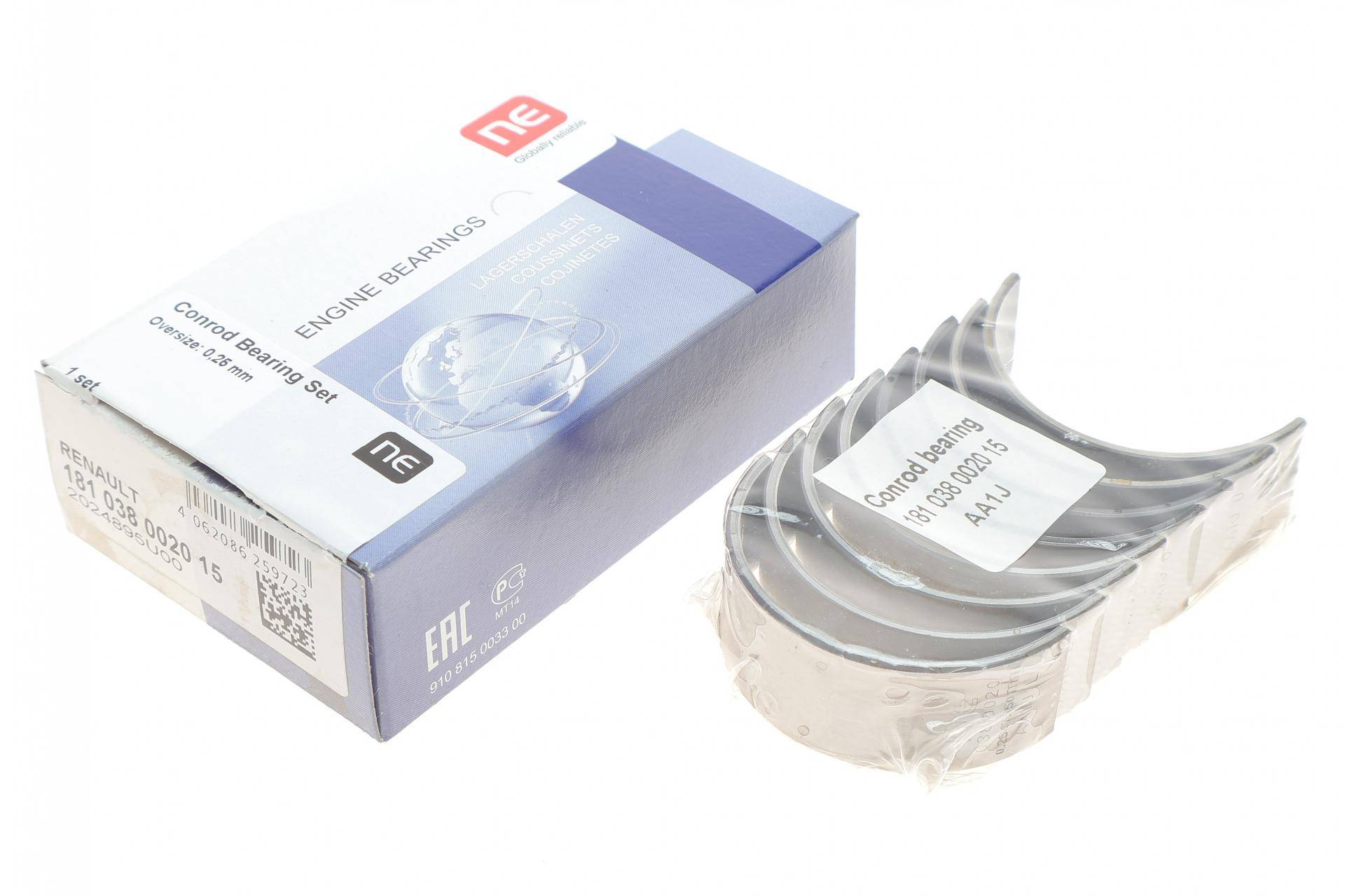 Вкладиші шатунні Opel Vivaro B/Renault Trafic III 1.6CDTI/dCi 14- (+0.25) (R9M) = 6138672500