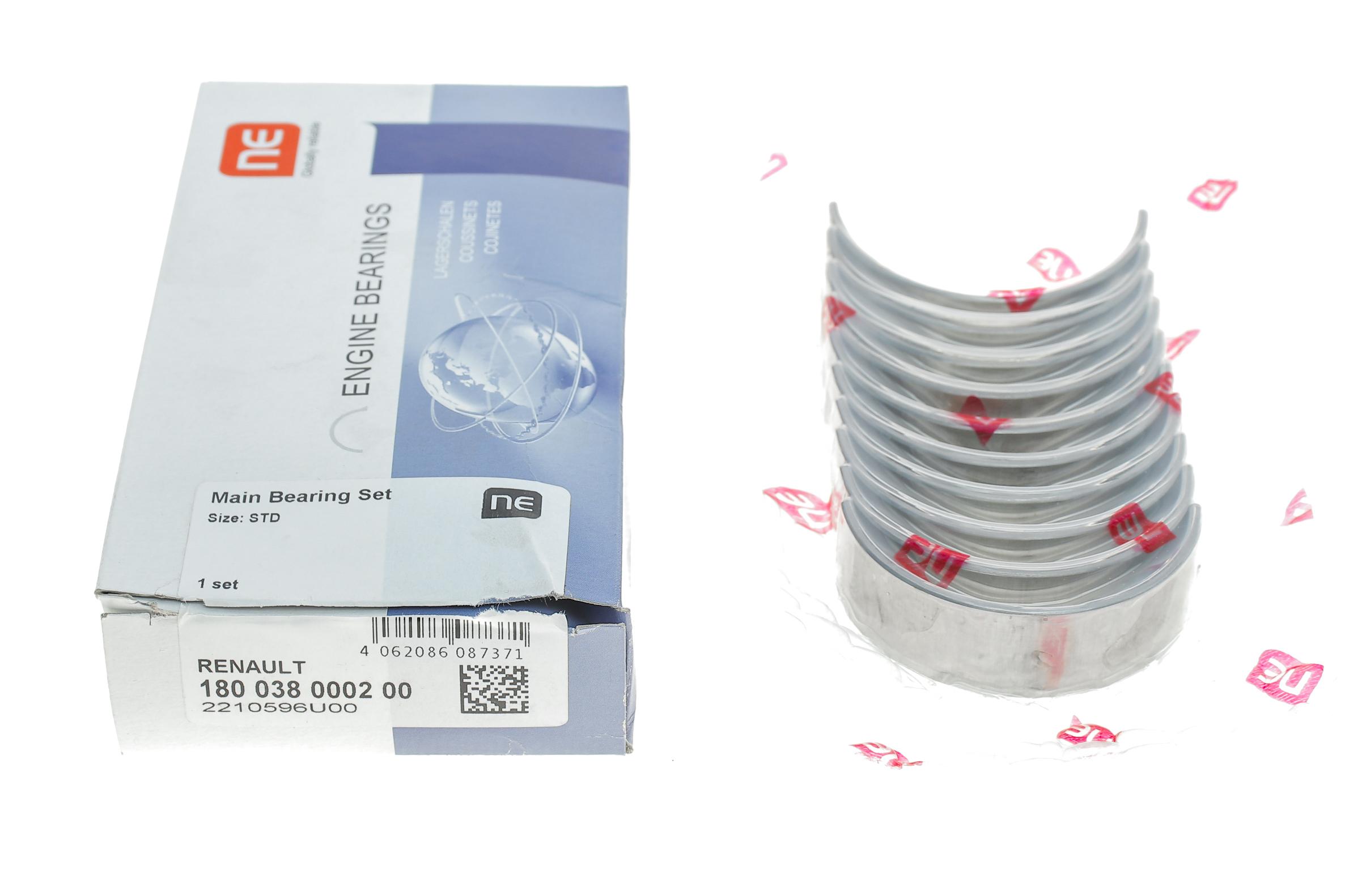 Вкладиші корінні Renault Kangoo 1.9D 98- (STD) = 6038010000