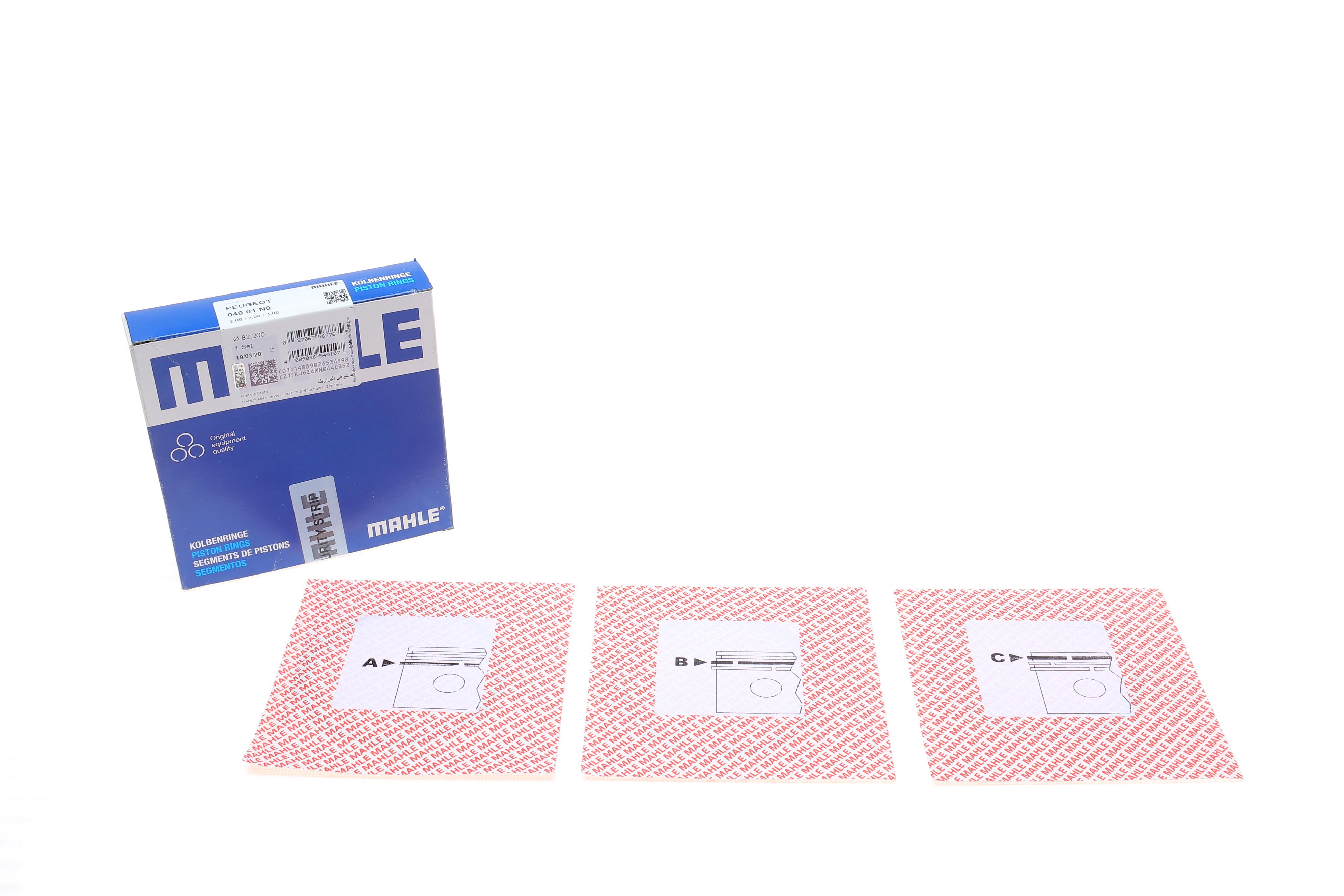 Кільця поршневі Citroen Berlingo/Fiat Scudo/Peugeot Partner 1.9D DW8 (82.20mm/STD) (2-2-3)