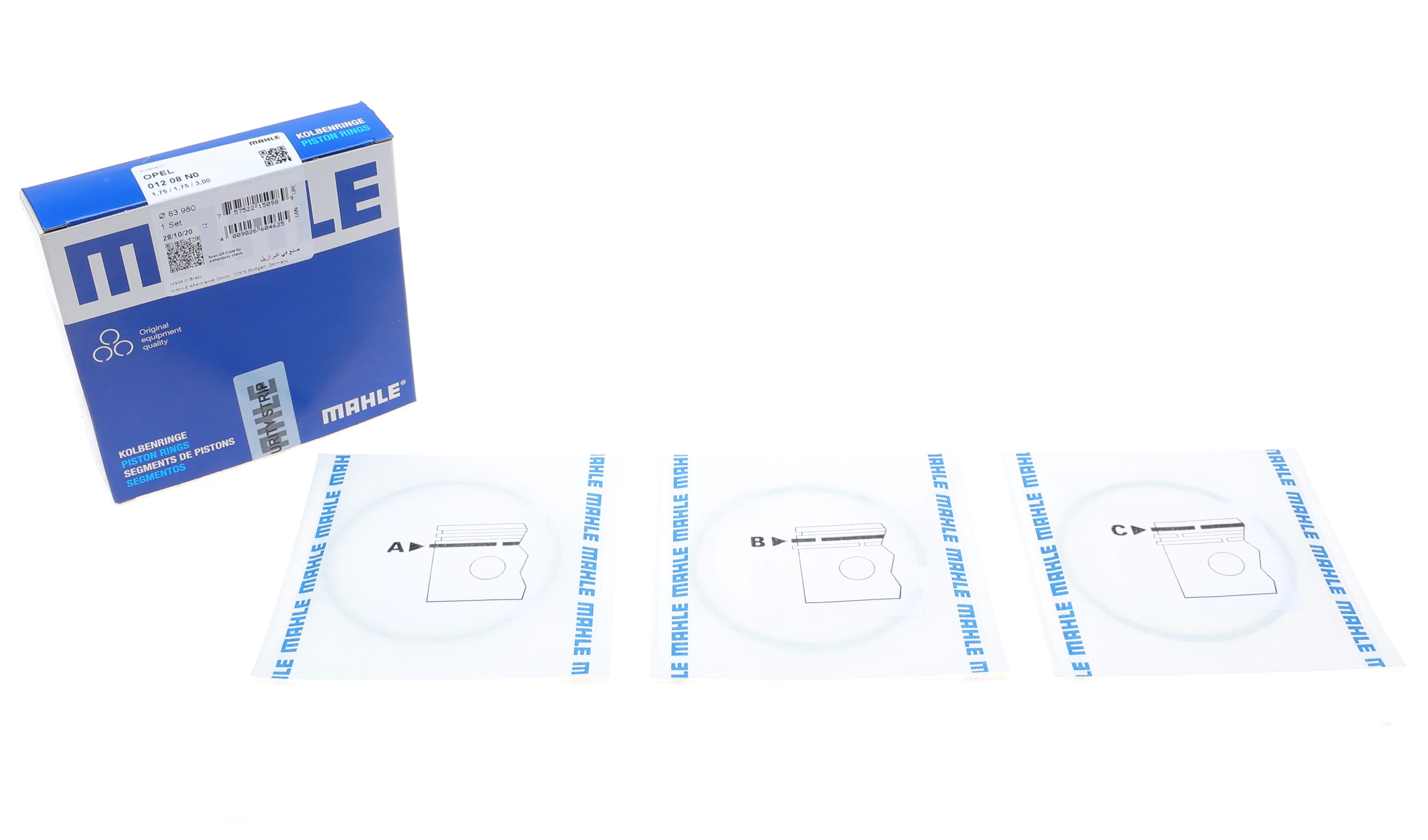 Кільця поршневі Opel Astra G 2.0/2.2 DTI 99-05 (83.98mm/STD) (1.75-1.75-3)