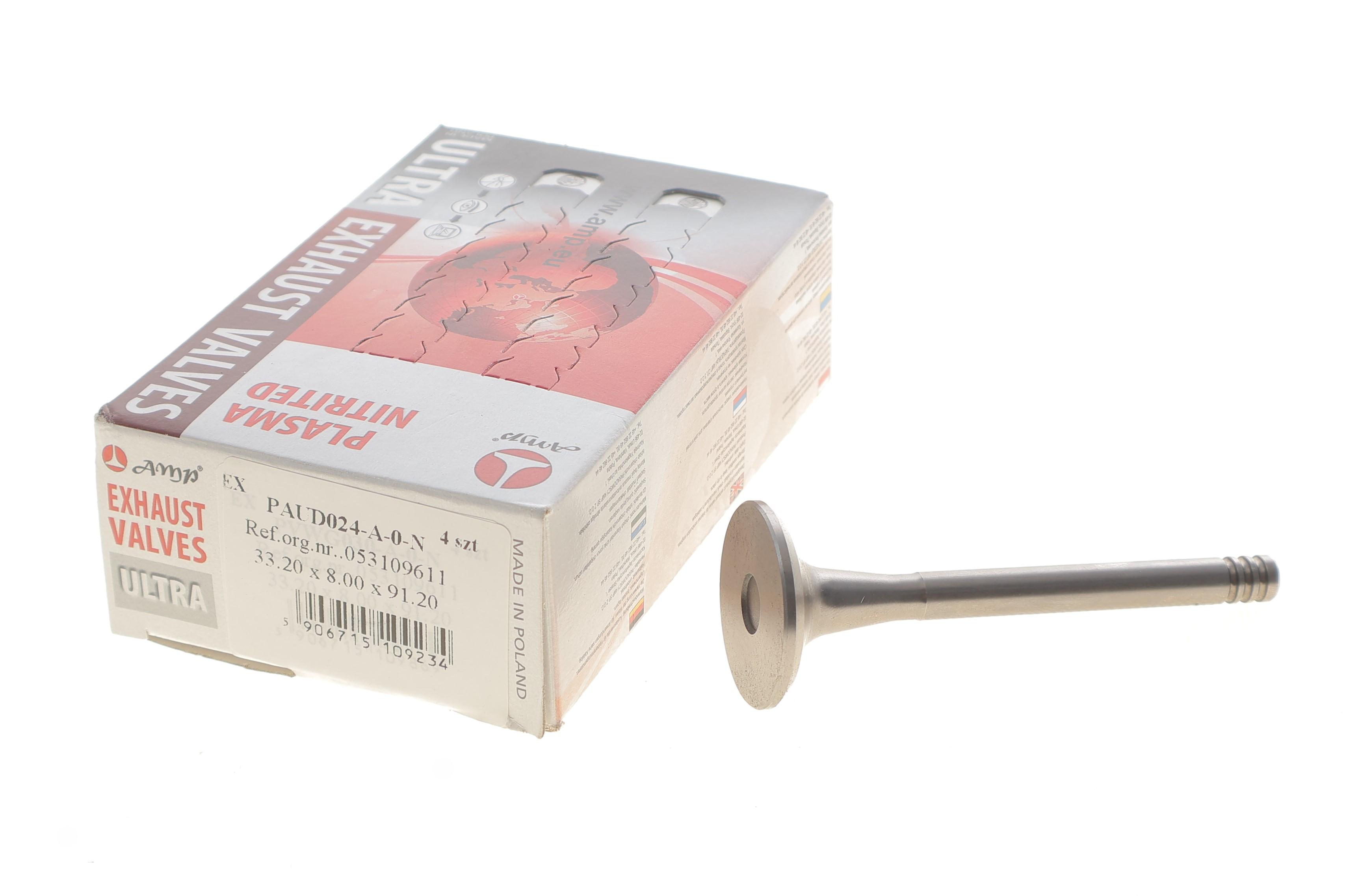 Клапан (випуск) Audi 100/80//A4/A6/VW Caddy/Golf/Passat 1.6-2.0 (33.2x8x91.2) (азотований)