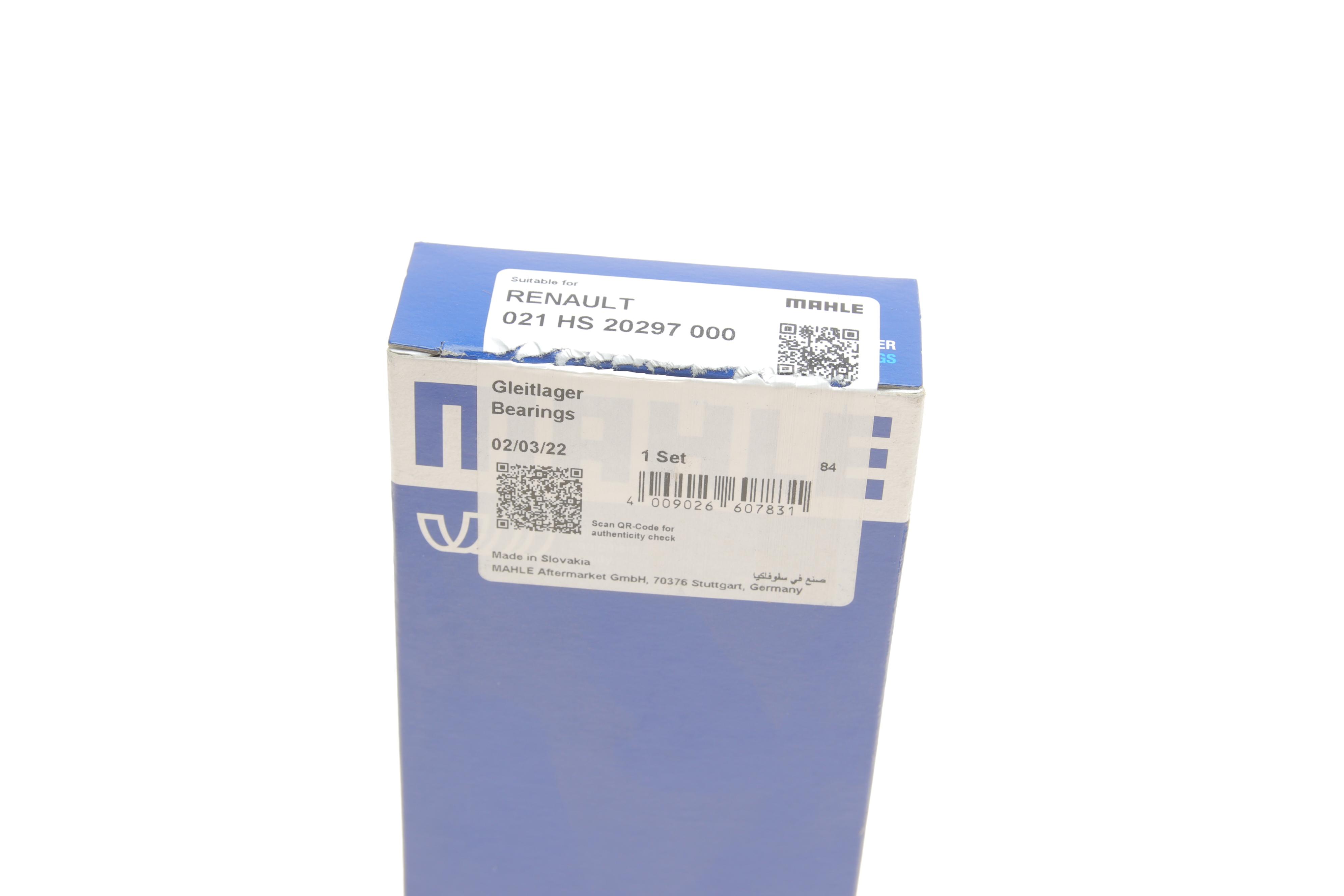 Вкладиші корінні Renault Master/Trafic 2.2-2.5DCI 98- (STD)