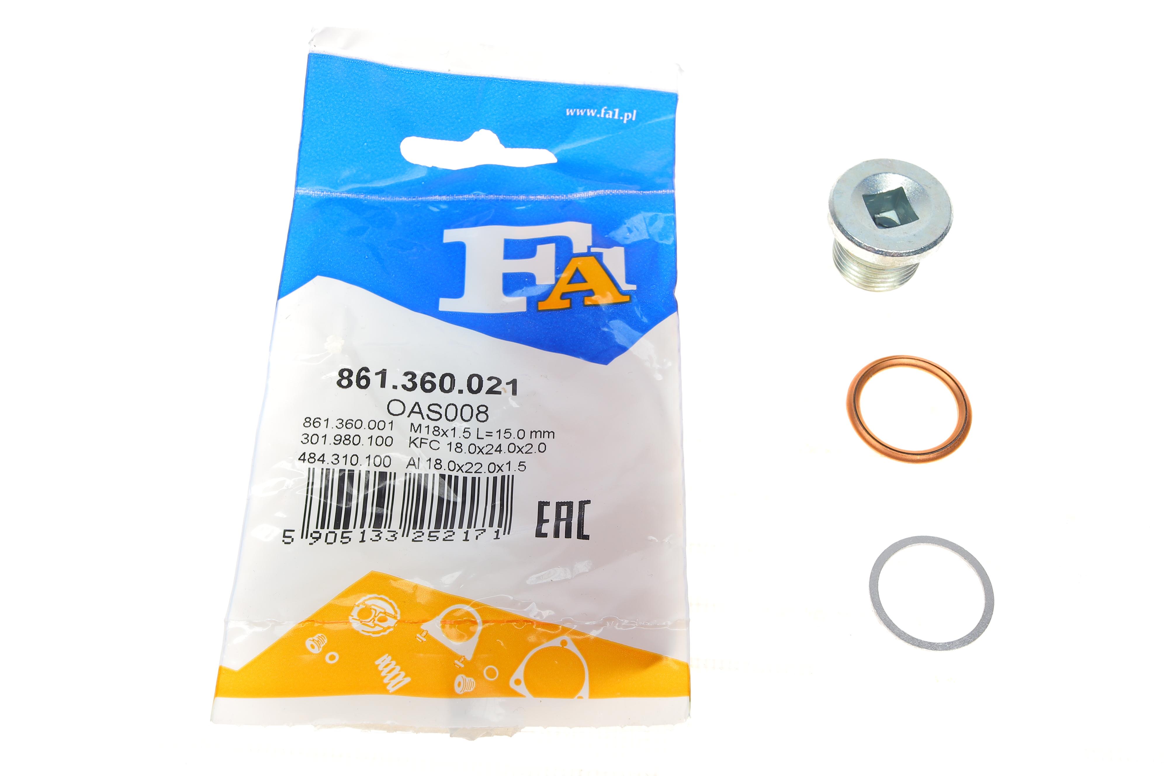 Болт зливу оливи + шайба Dacia Logan/Dokker 10- (M18x1.5)