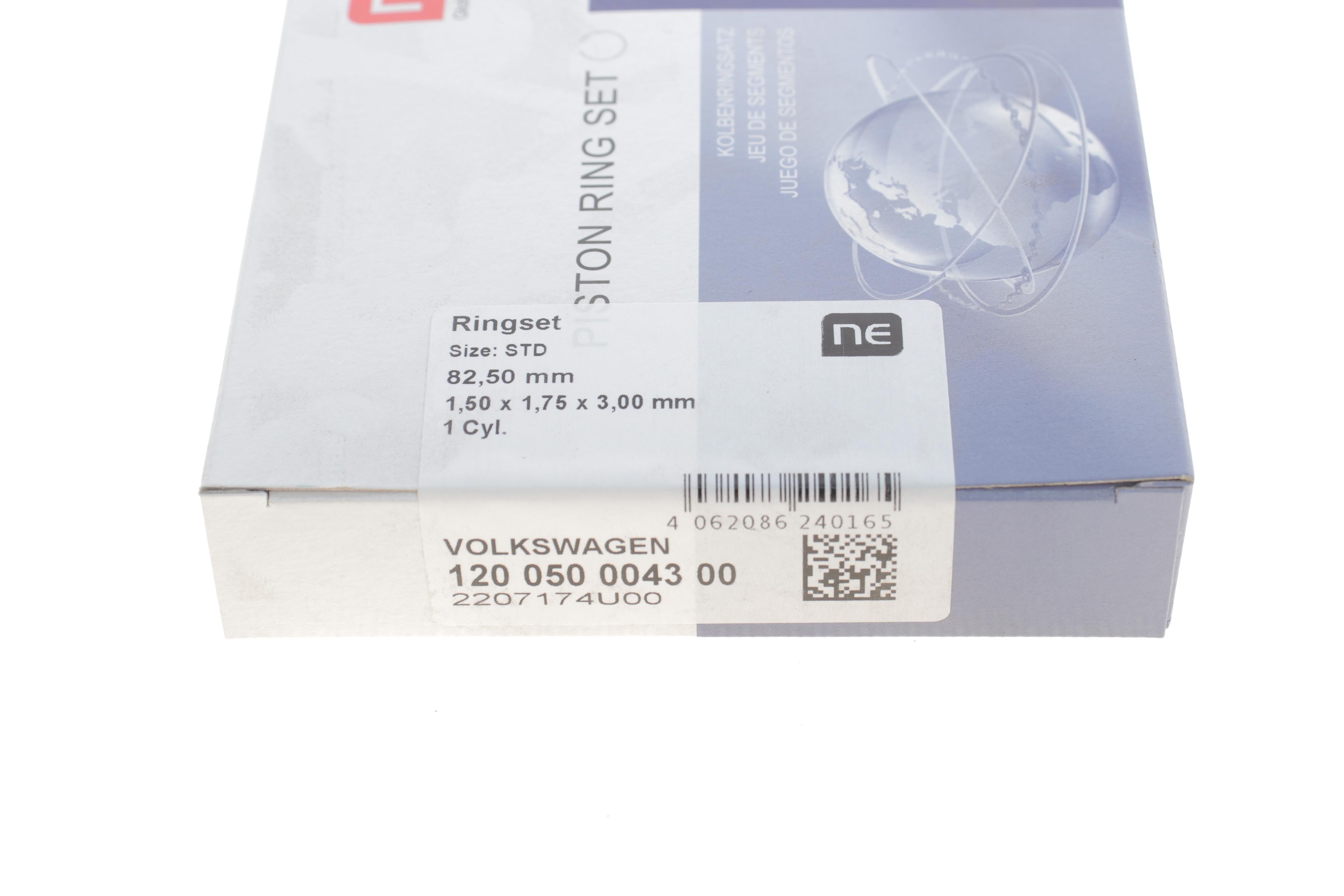 Кільця поршневі Audi 80/100/A6 2.3/2.6i 86-00 (82.50mm/STD) (1.5-1.75-3.0) = 8950530000