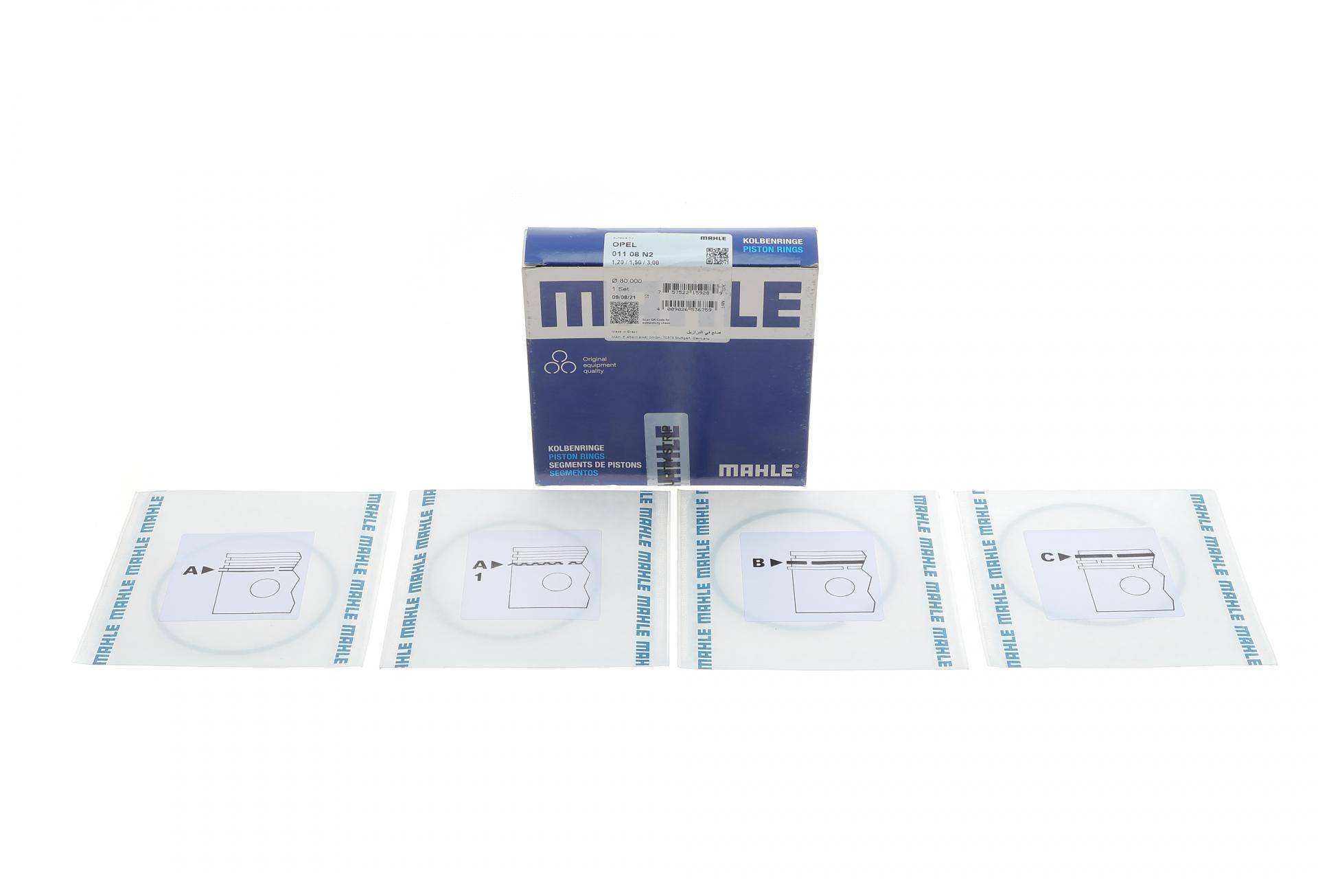 Кільця поршневі Opel Astra F/G 1.6i 91-00 (80.00mm/+1.0) (1.2-1.5-3)