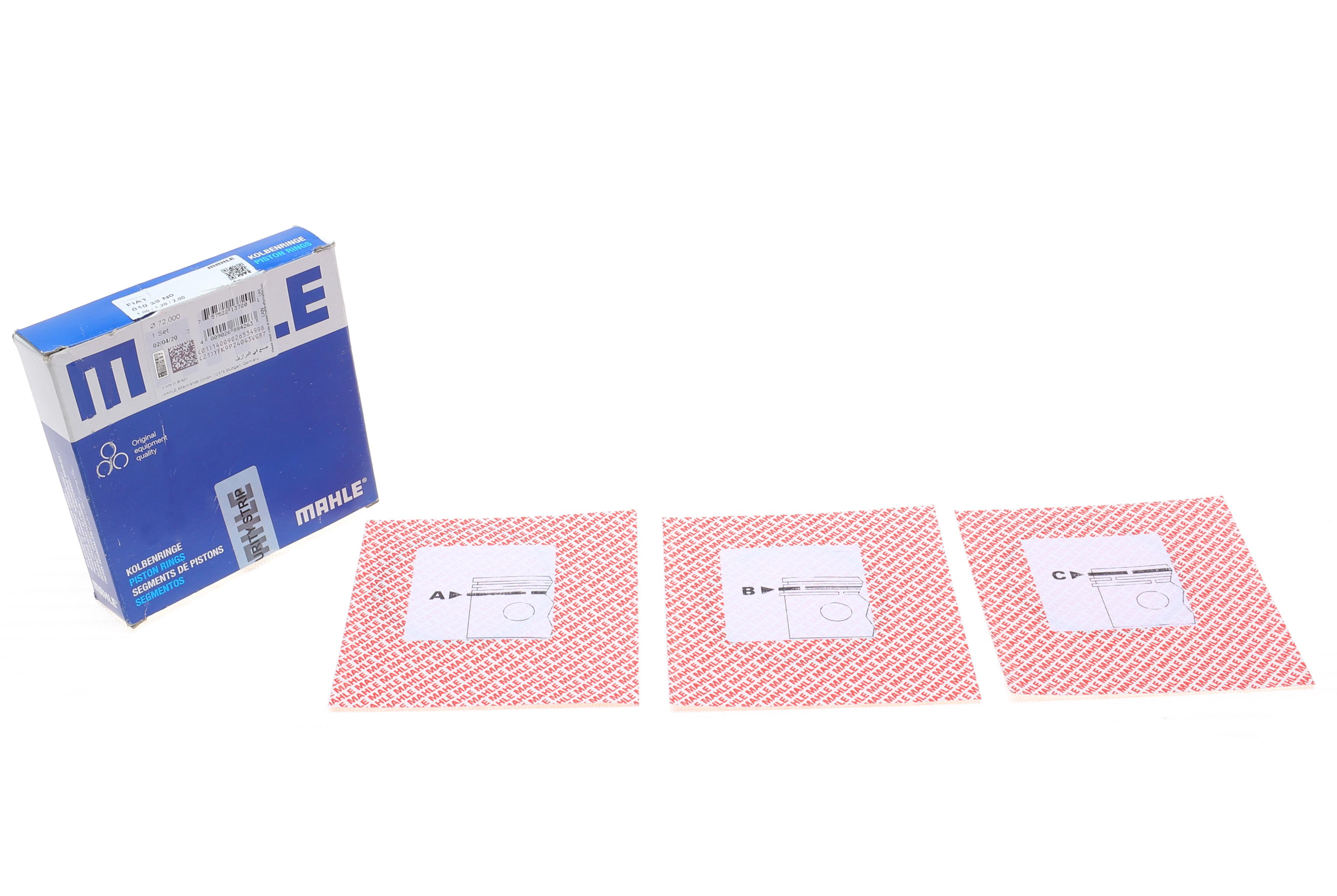 Кільця поршневі Fiat Doblo/Fiorino 1.4i 05- (72.00mm/STD) (1.0-1.2-2)