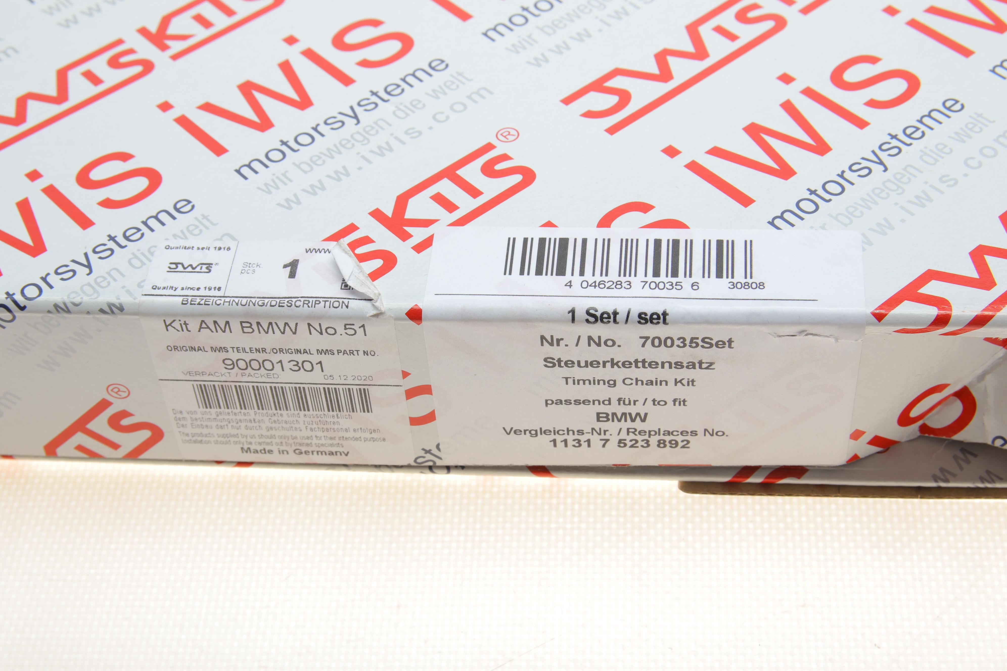 Комплект ланцюга насосу масляного BMW 3 (E90-E93/F30/F31)/X6 (E71) 3.0i N54/N55 06-19