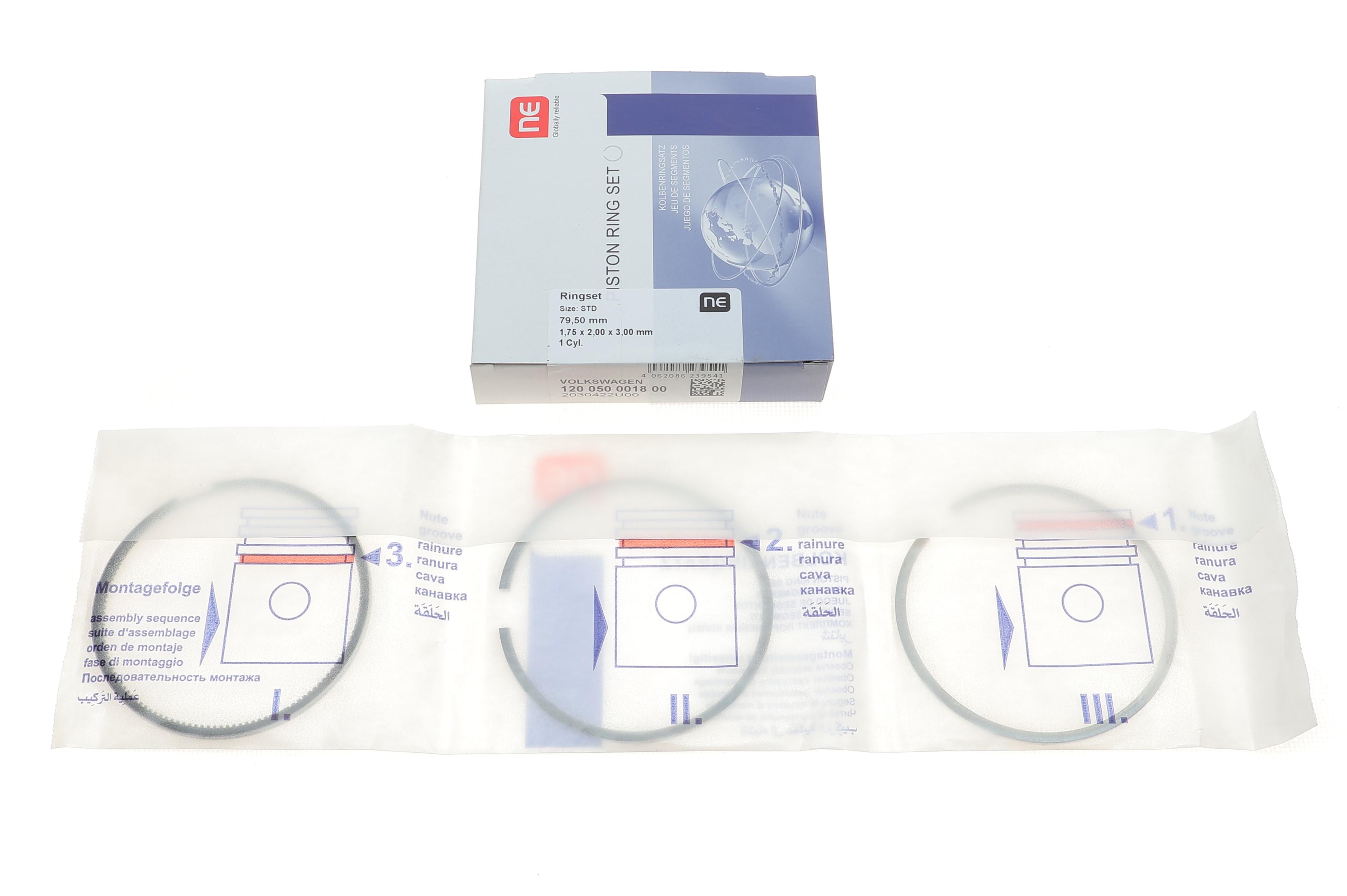 Кільця поршневі VW Caddy/T5 1.6/1.9TDI (79.50mm/STD) (1.75-2-3) = 8950200000