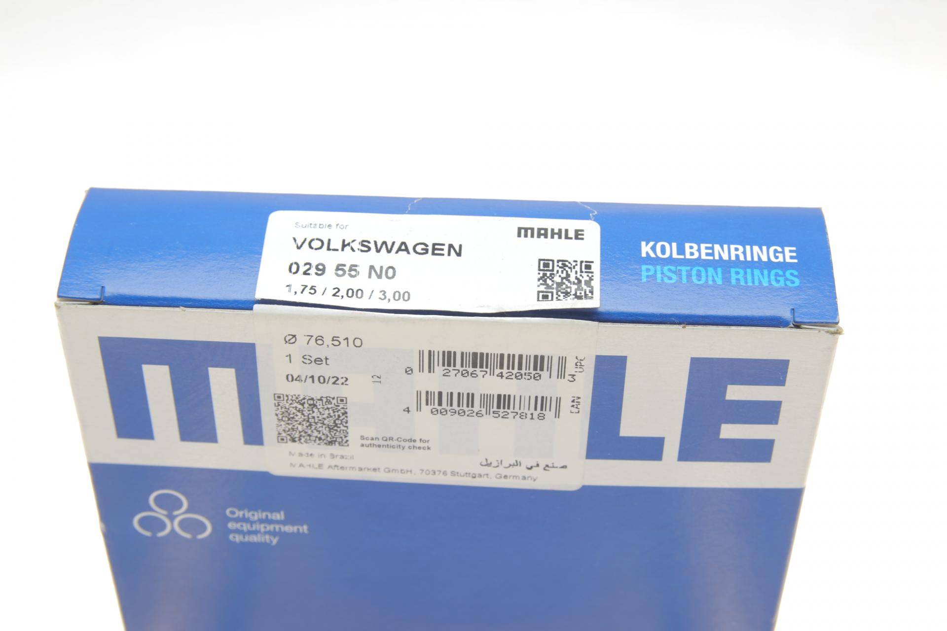Кільця поршневі VW LT 28-35/40-55 2.4D 79-96/T3 1.6D 81-87 (76.50mm/STD) (1.75-2-3) (4 cyl)