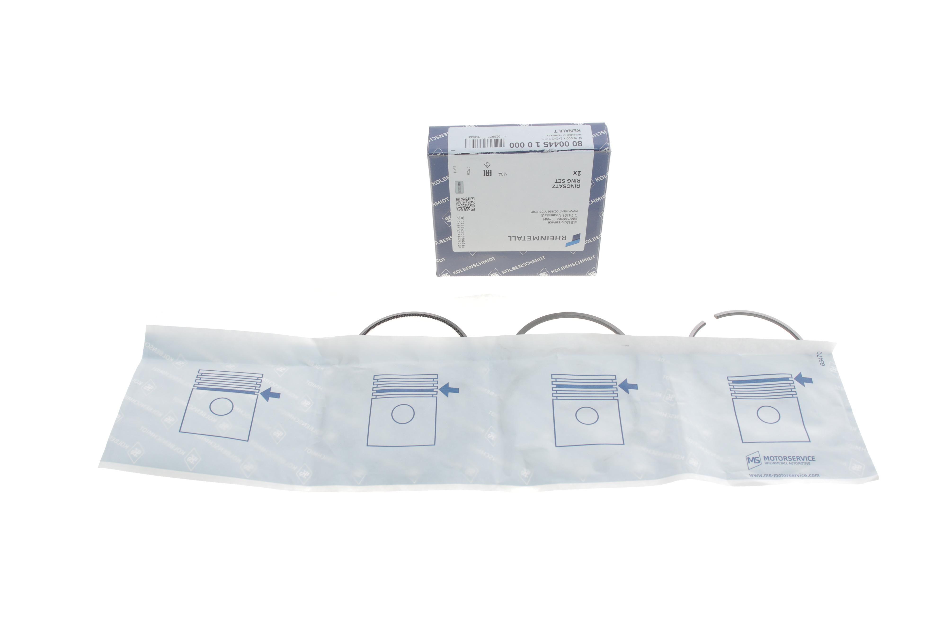 Кільця поршневі Renault Kangoo/Clio/Logan/Megane 1.5dCi 03- (76.00mm/STD) (2-2-2.5)