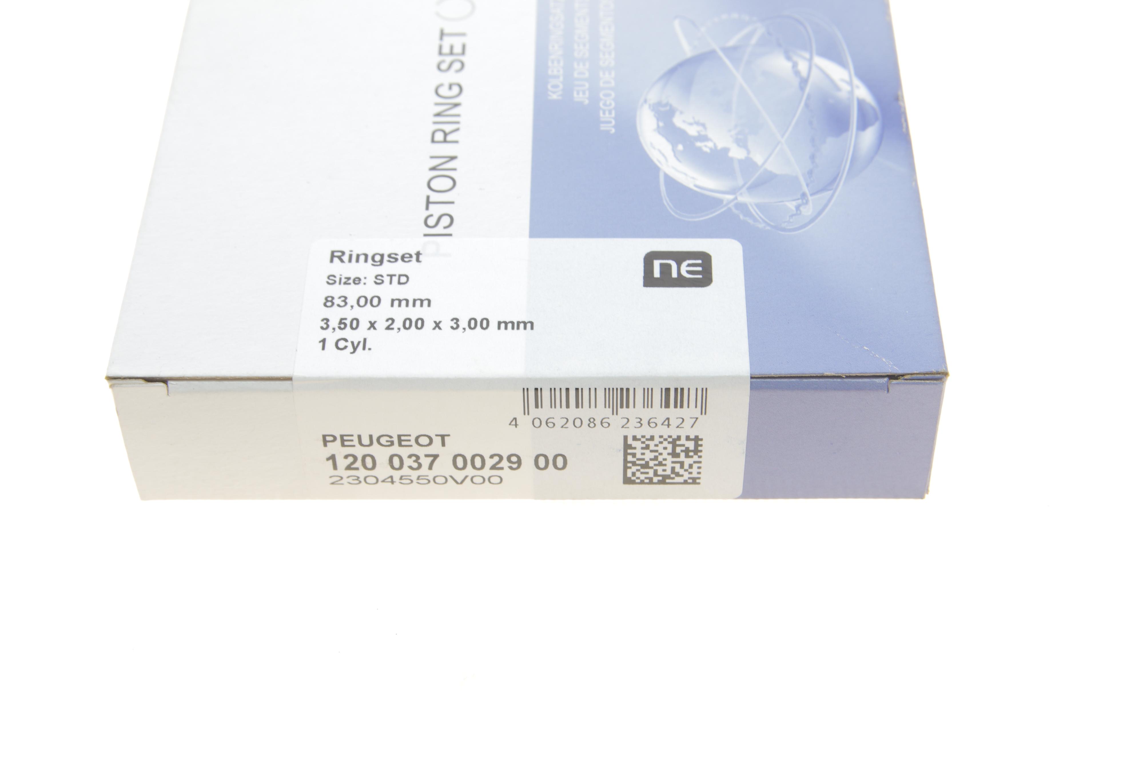 Кільця поршневі Citroen Jumper/Peugeot Boxer/Expert 1.9TD (83.00mm/STD) (3.5-2-3) = 8937290000