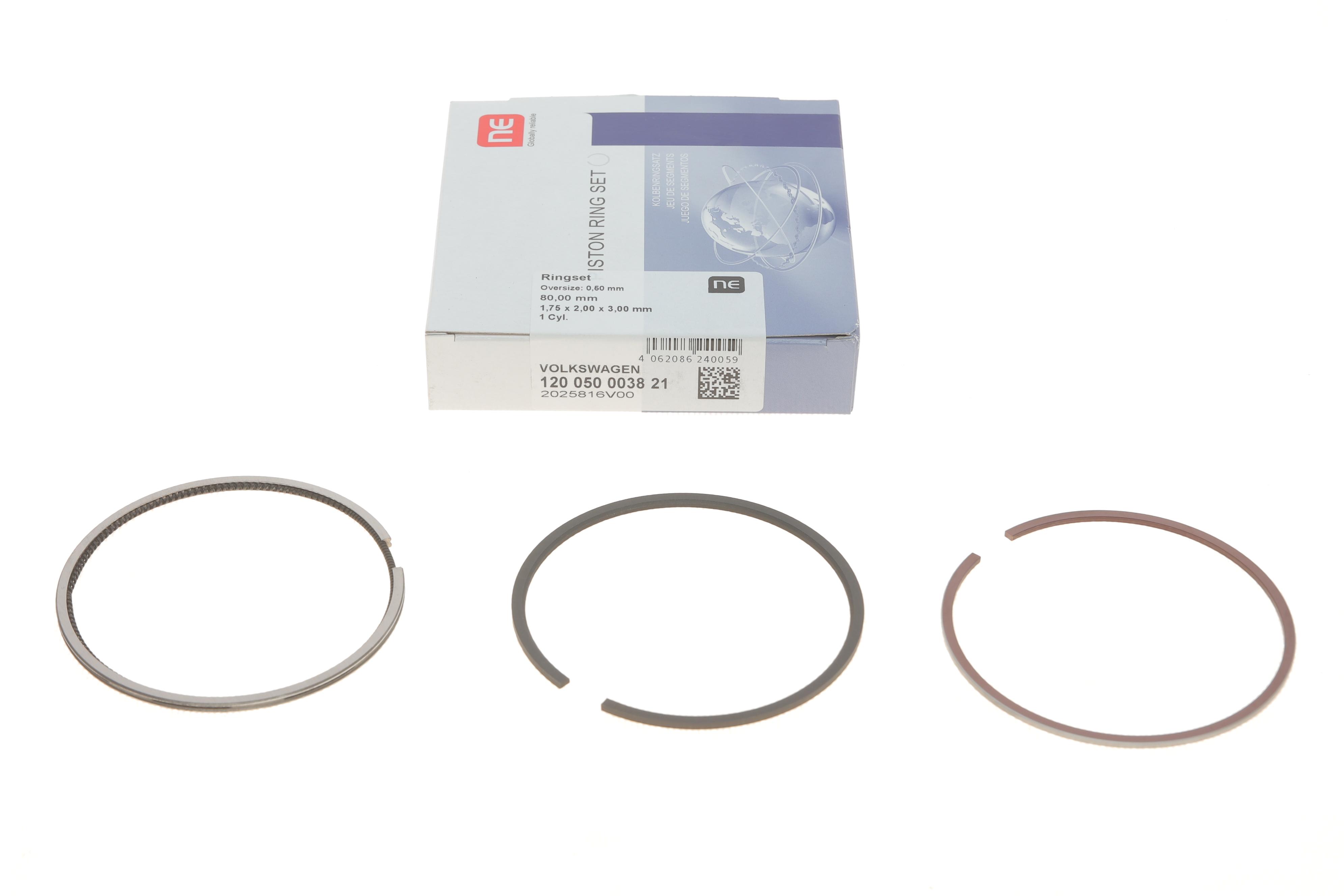 Кільця поршневі VW T4 1.9TD/2.4D 90-03 (80.00mm/+0.5) (1.75-2-3) = 8950485000