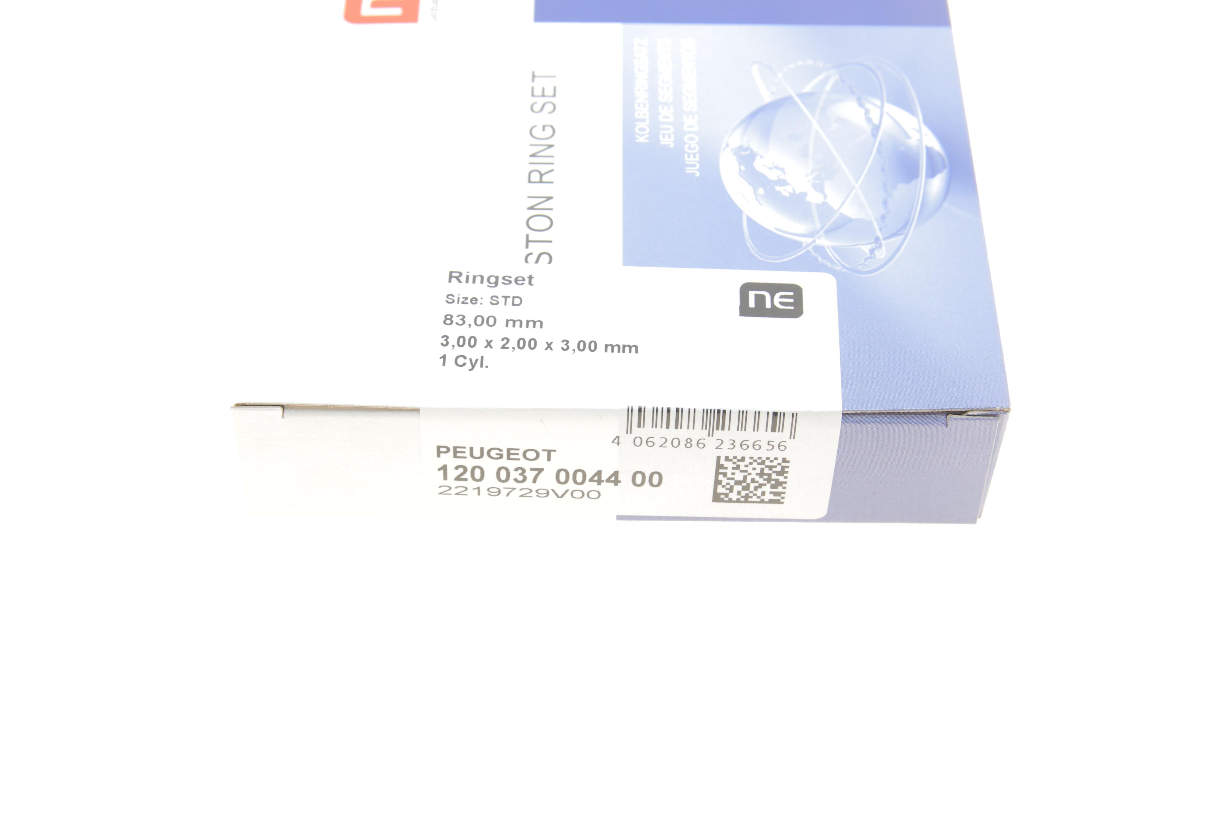 Кільця поршневі Citroen Jumper/Fiat Scudo/Ducato 1.9TD (83.00mm/STD) (3-2-3) = 8937440000