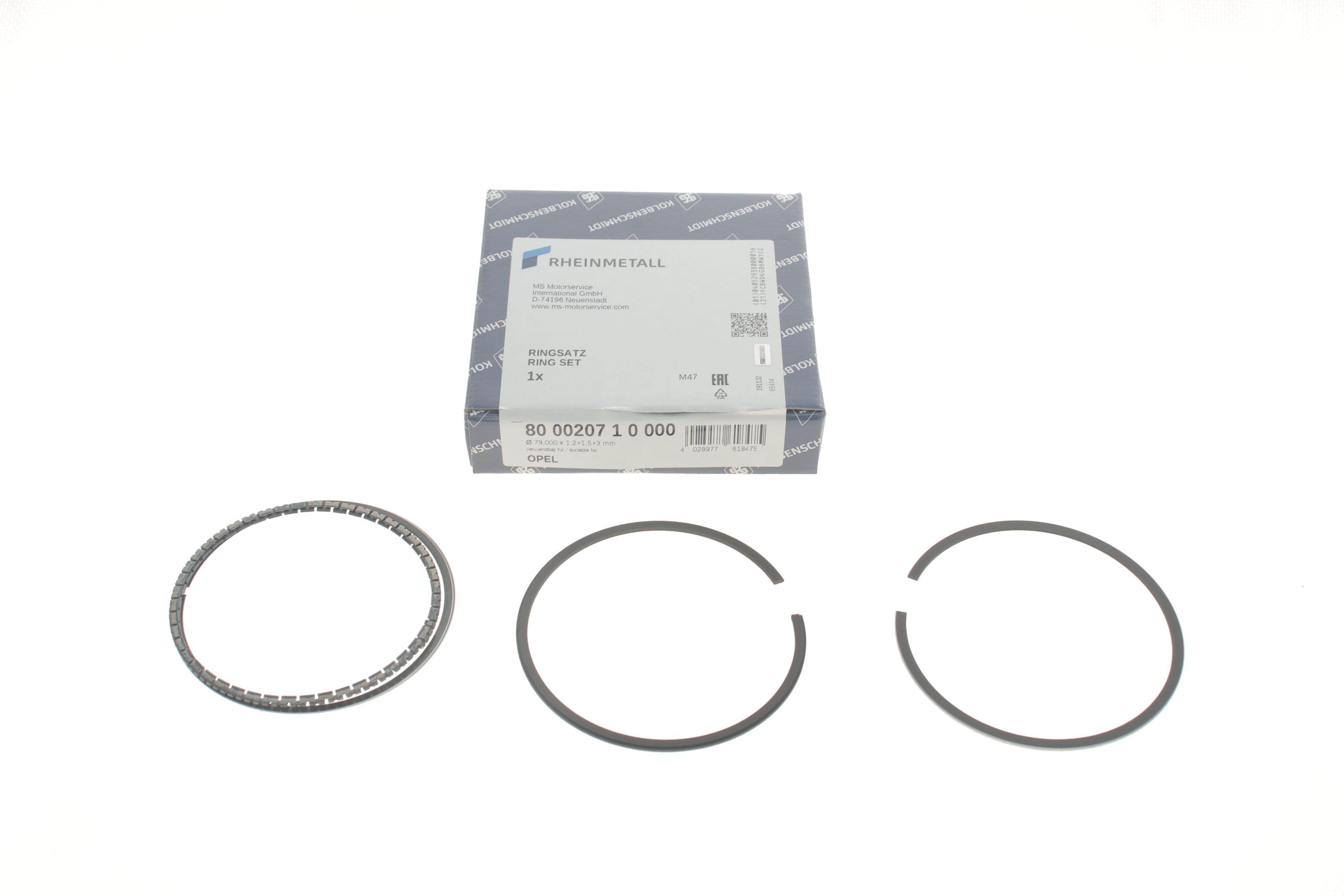 Кільця поршневі Opel Vectra 1.6i 88-02 (79.00mm/STD) (1.2-1.5-3)