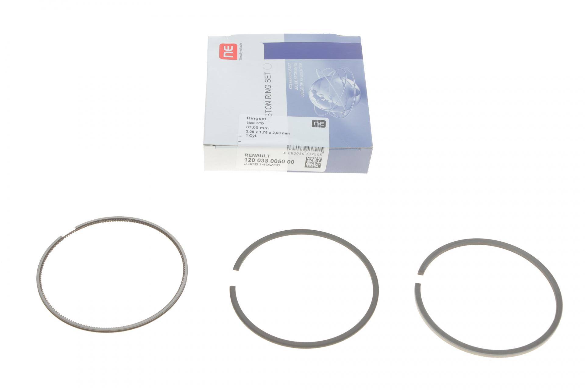 Кільця поршневі Renault Master/Opel Movano 2.2dCi/DTI 00- (87.00mm/STD) (3-1.75-2.5)