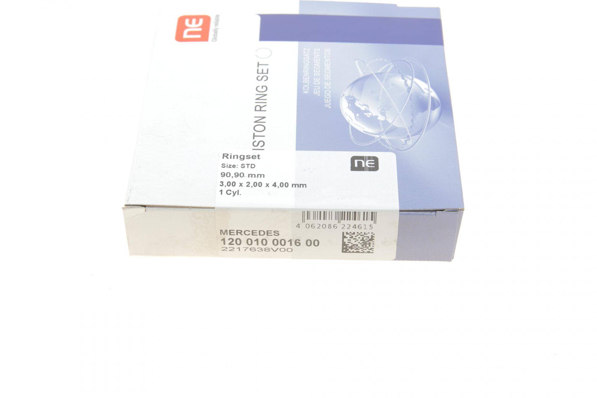 Кільця поршневі MB W123/T1/T2 (OM616) 2.4D/3.0D 73- (90.90mm/STD) (3-2-4) (на 1 поршень) 8910250000