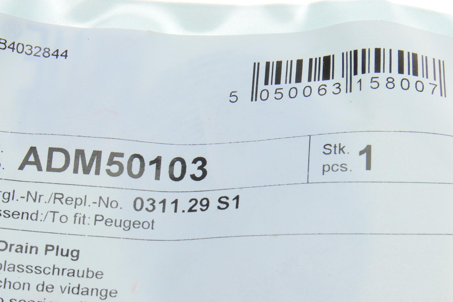 Болт зливу оливи + шайба Citroen Berlingo/Peugeot Partner 1.6HDI/1.9D/2.0HDI 98- (M10x1, 25)