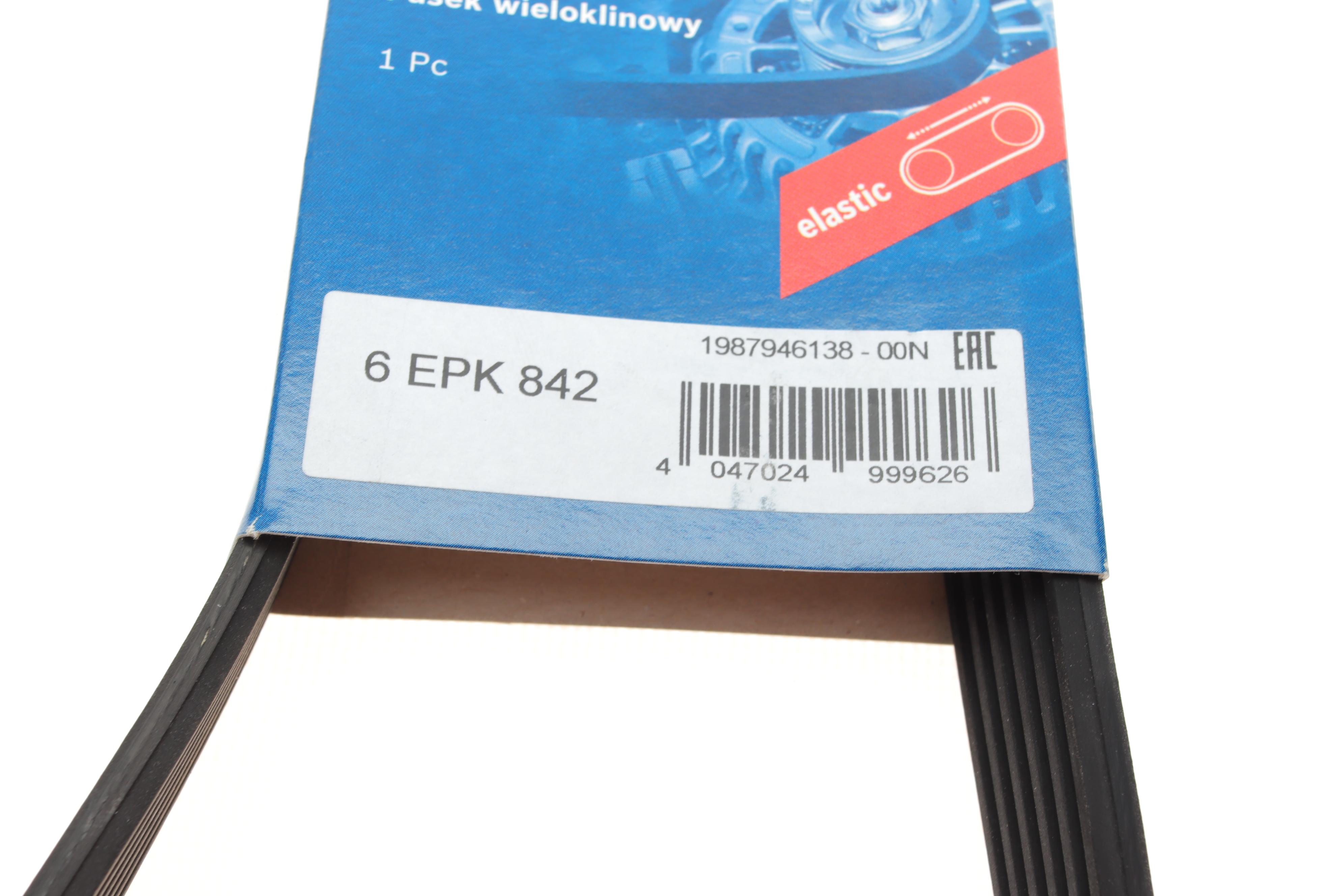 Ремінь генератора VW Golf VI/Caddy III 1.6-2.0 TDI 10-/Skoda Octavia 09-13 (6PK842)