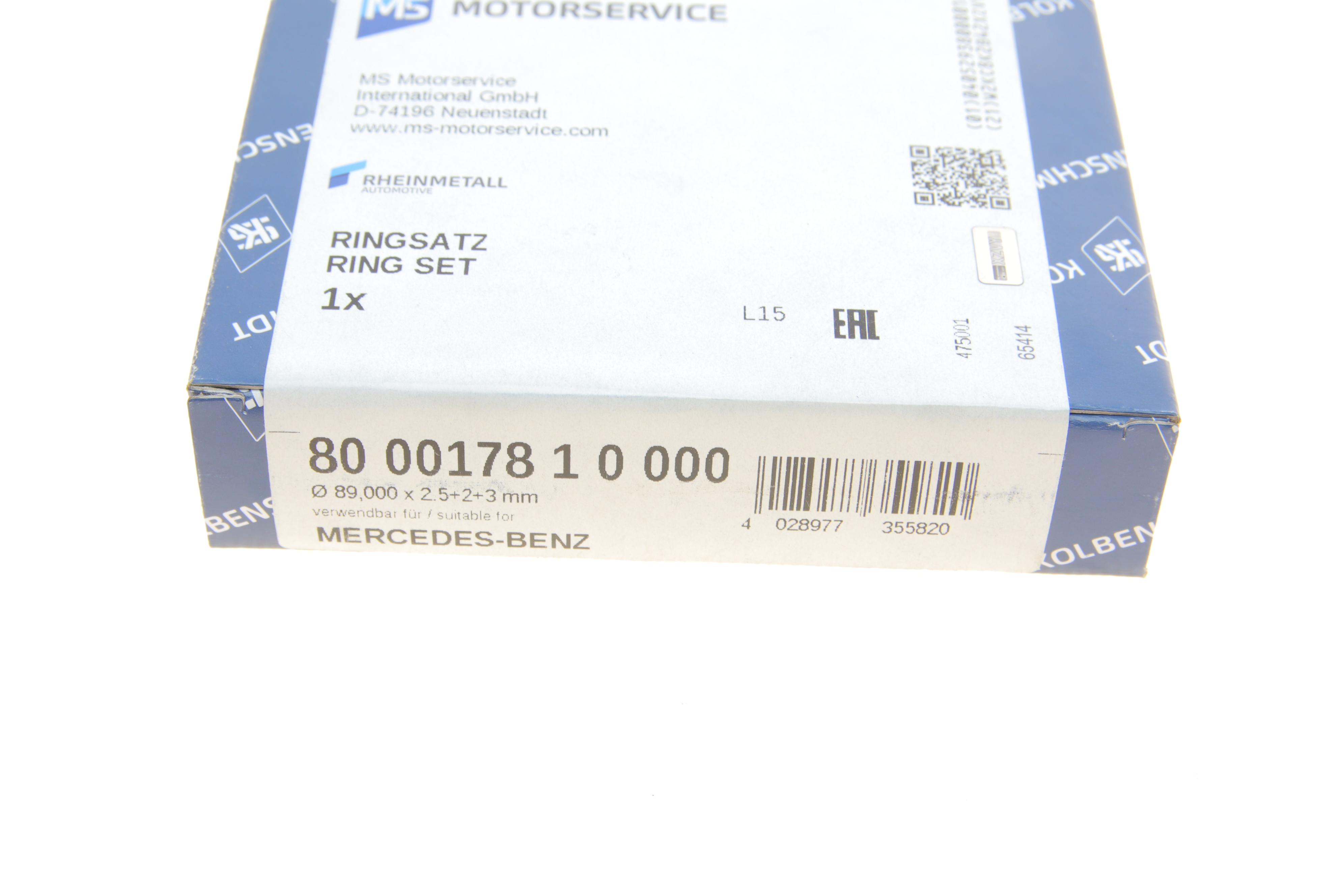 Кільця поршневі MB Sprinter OM602 2.9TDI (89.00mm/STD) (2.5-2-3)