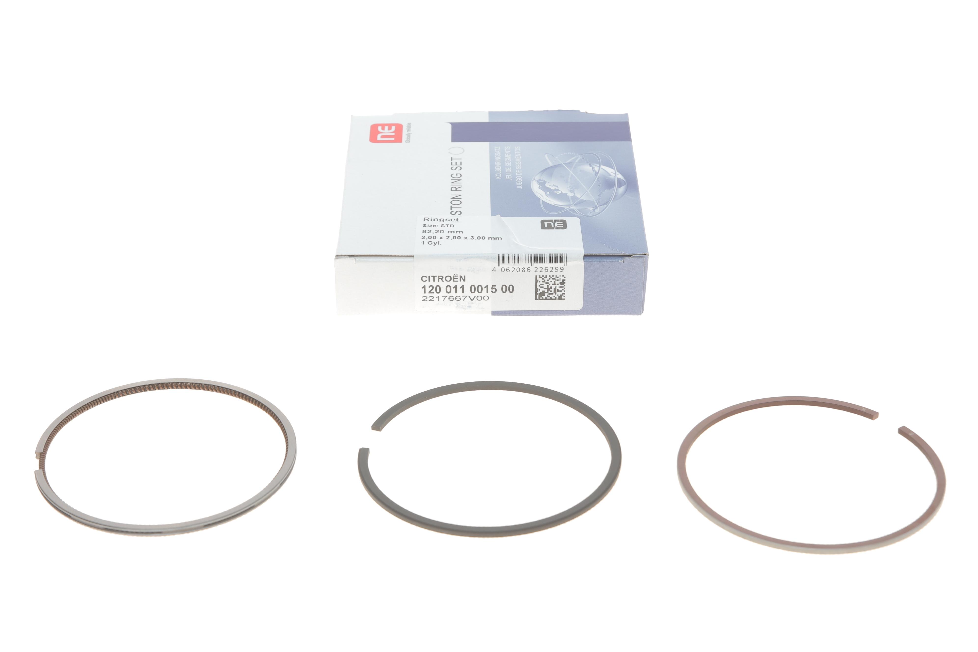 Кільця поршневі Fiat Scudo 1.9D 98-07 (82.20mm/STD) (2-2-3) = 8911420000