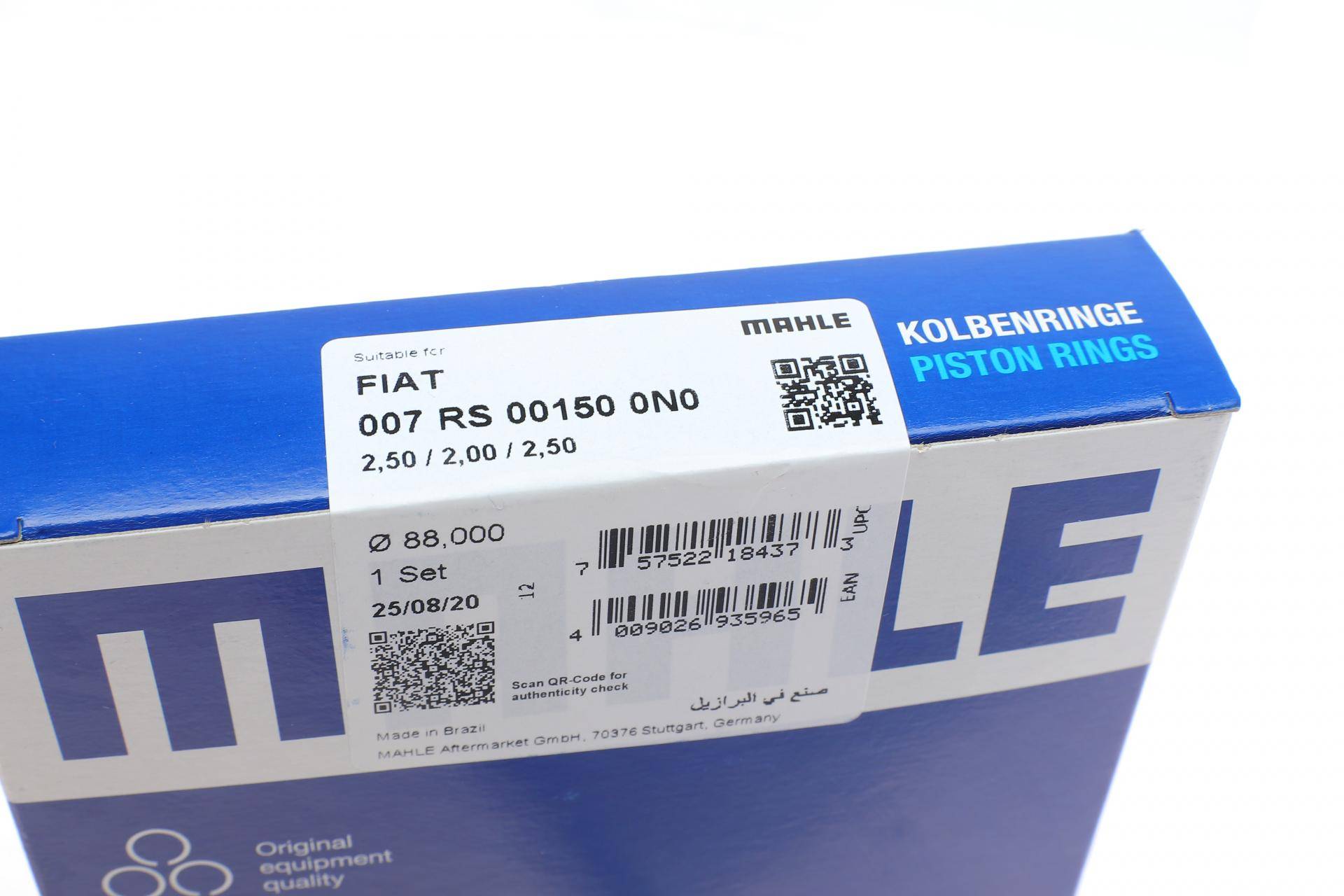 Кільця поршневі Fiat Ducato 2.3D 06- (88.00mm/STD) (2.5-2-2.5)