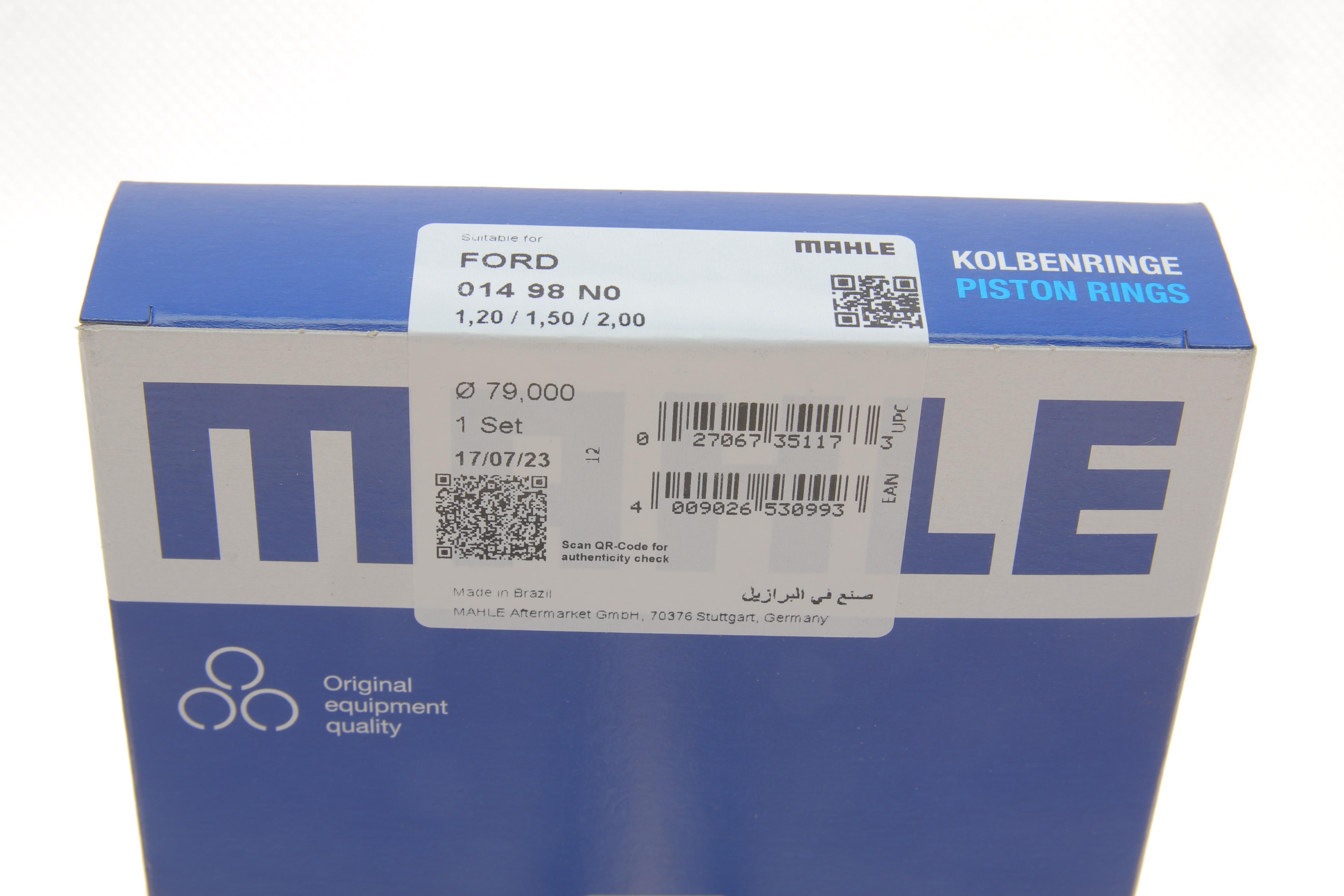 Кільця поршневі Ford Focus/Mondeo 1.6i 99-12 (79.00mm/STD) (1.2-1.5-2)