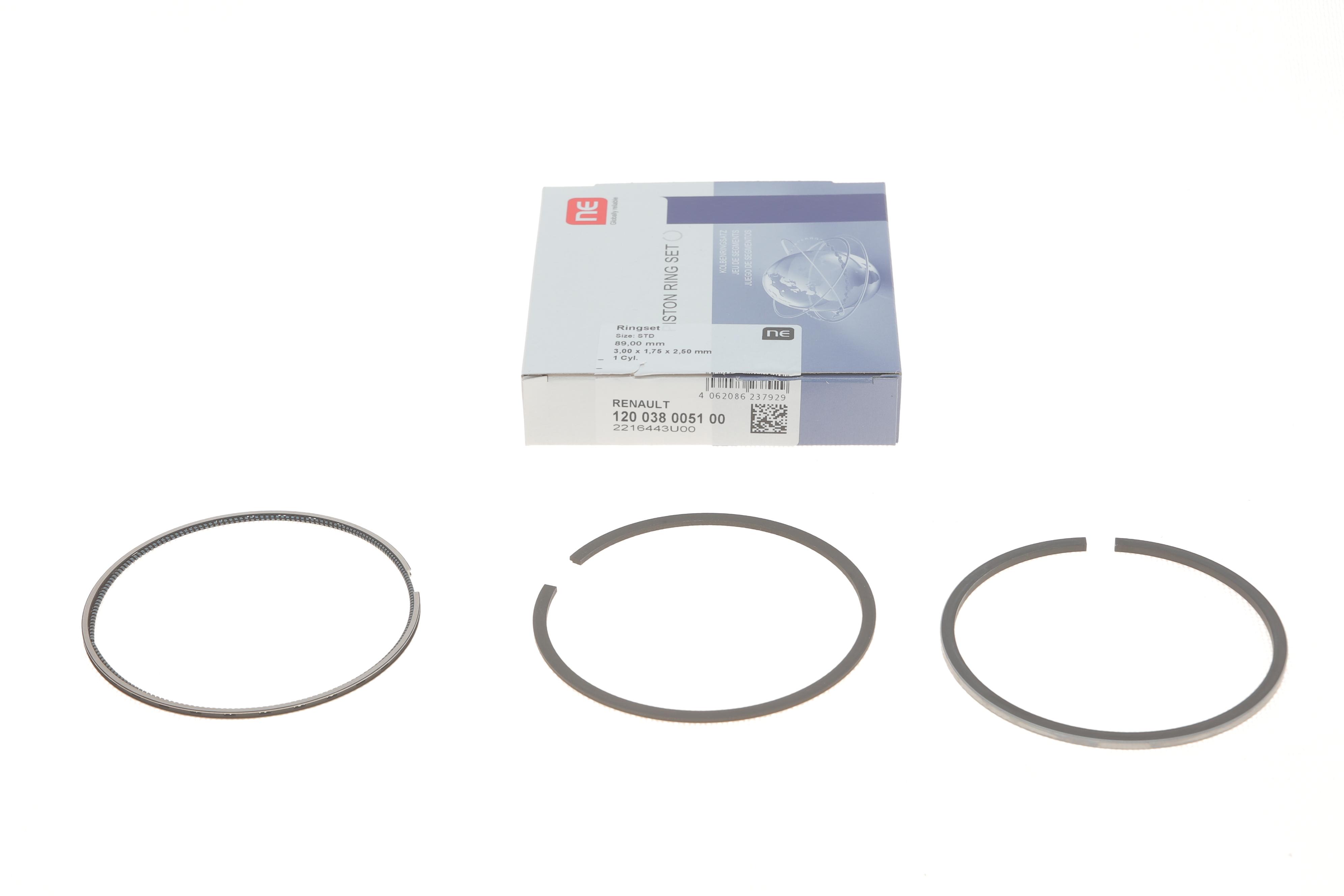Кільця поршневі Renault Master/Opel Movano 2.5dCi/DTI (89.00mm/STD) (3.0-1.75-2.5) = 8938500000